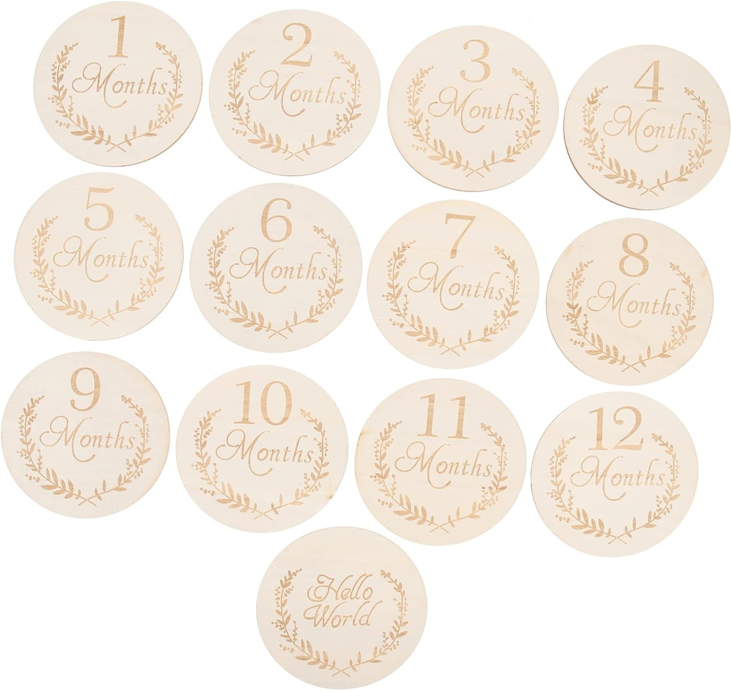 PHENOFICE 13Pcs Birthday Milestone Cards Wooden Growth Commemorative Photo Props image number 6