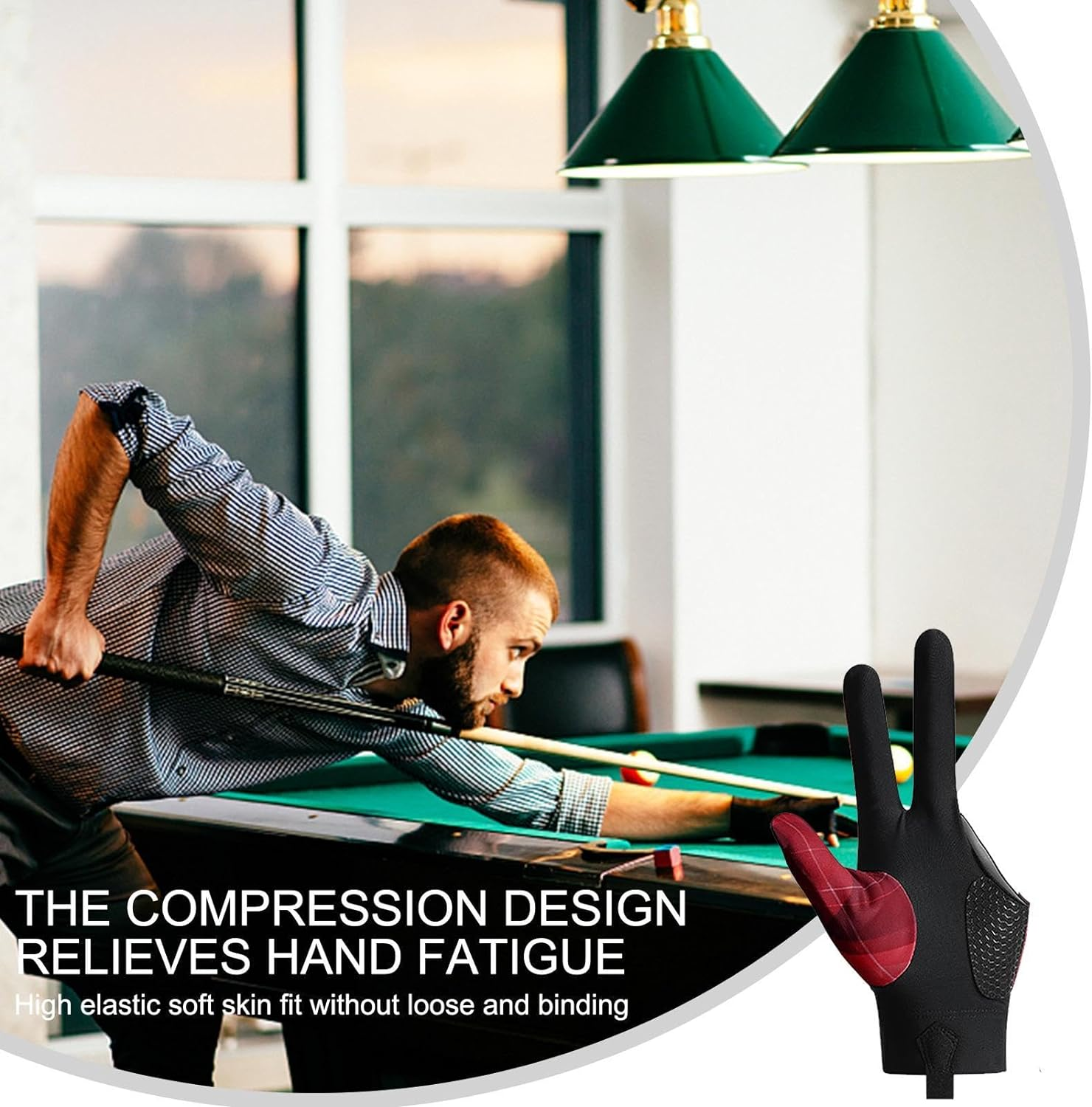 Anti Slip Billiard Glove 3 Fingers | Professional Pool Gloves Billiards | 3 Fingers Pool Gloves Billiards Left Hand Glove for Women Men Billiard Shooters Sport image number 4