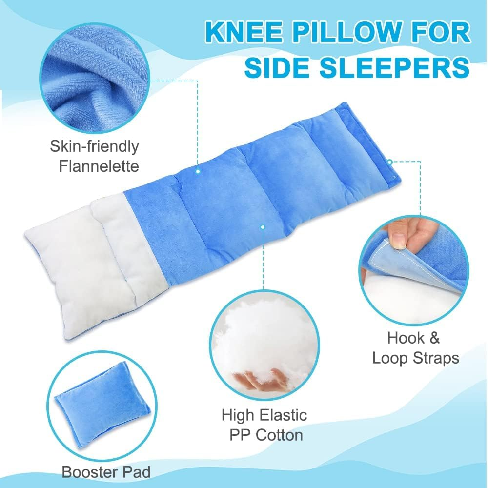 Knee Pillow for Side Sleepers Leg Pillows Side Sleeping Hip Pillow Knee Wedge Leg Support Pillow between Legs for Sleeping Knee Support Surgery Pillow for Aligns Spine, Back, Sciatica Pain Relief