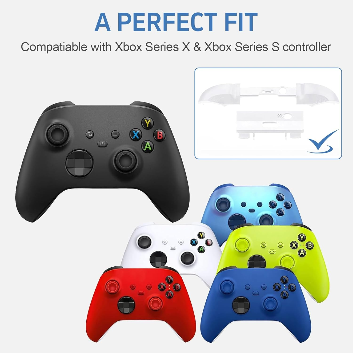 2 Pack Replacement Bumpers for Xbox Series X/S Controller - LB RB Trigger Buttons Compatible with Xbox Series X & S Controllers (Black+White) - Xbox Accessories image number 1