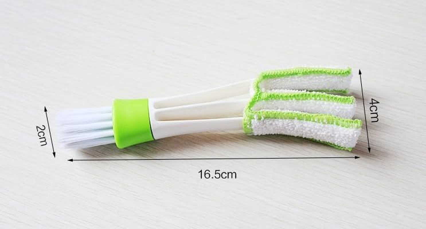 Mini Duster for Car Air Vent, Set of 3 Automotive Air Conditioner Cleaner Brush, Dust Collector Cleaning Cloth Tool for Keyboard Window Leaves Blinds Shutter Glasses Fan (Green, 16.5 * 2CM) image number 3