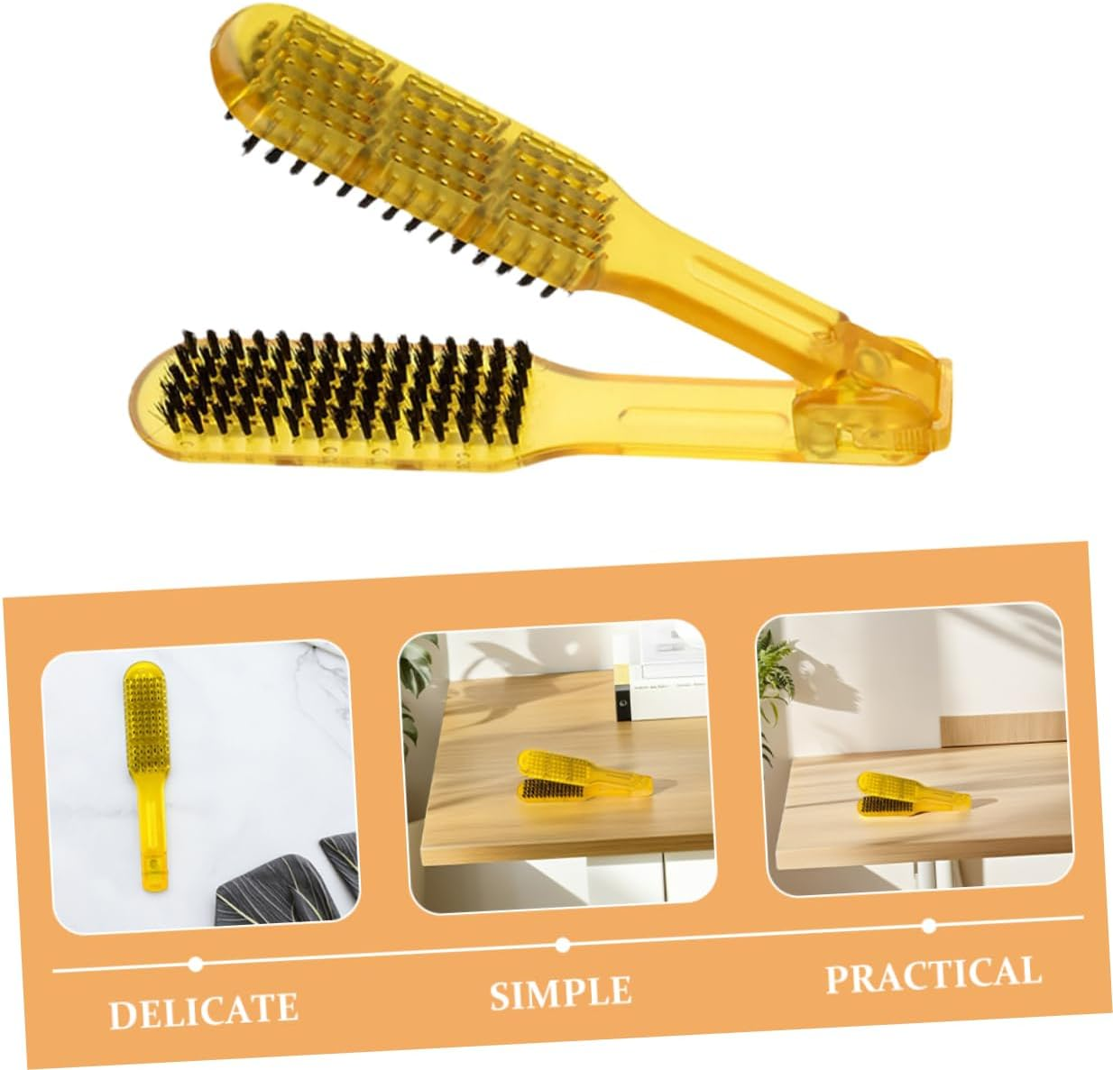 ERINGOGO 3Pcs Double-Sided Hair Straightener Comb Brush Set Heat-Resistant Detangling Tool for Salon Home Use Static Bristles for Effortless Styling Straightening image number 6