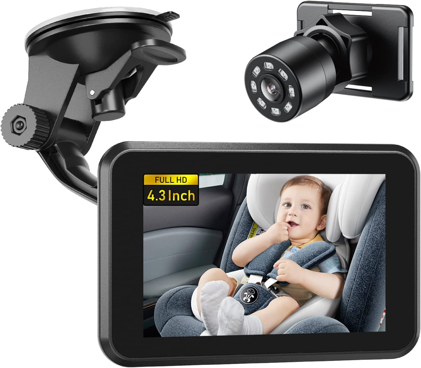 Itomoro Baby Car Camera, 4.3" HD Night Vision Car Baby Monitor with Camera, Safety Seat Baby Car Mirror for Rear Facing 5 Mins Easy Installation ACZ401 image number 3