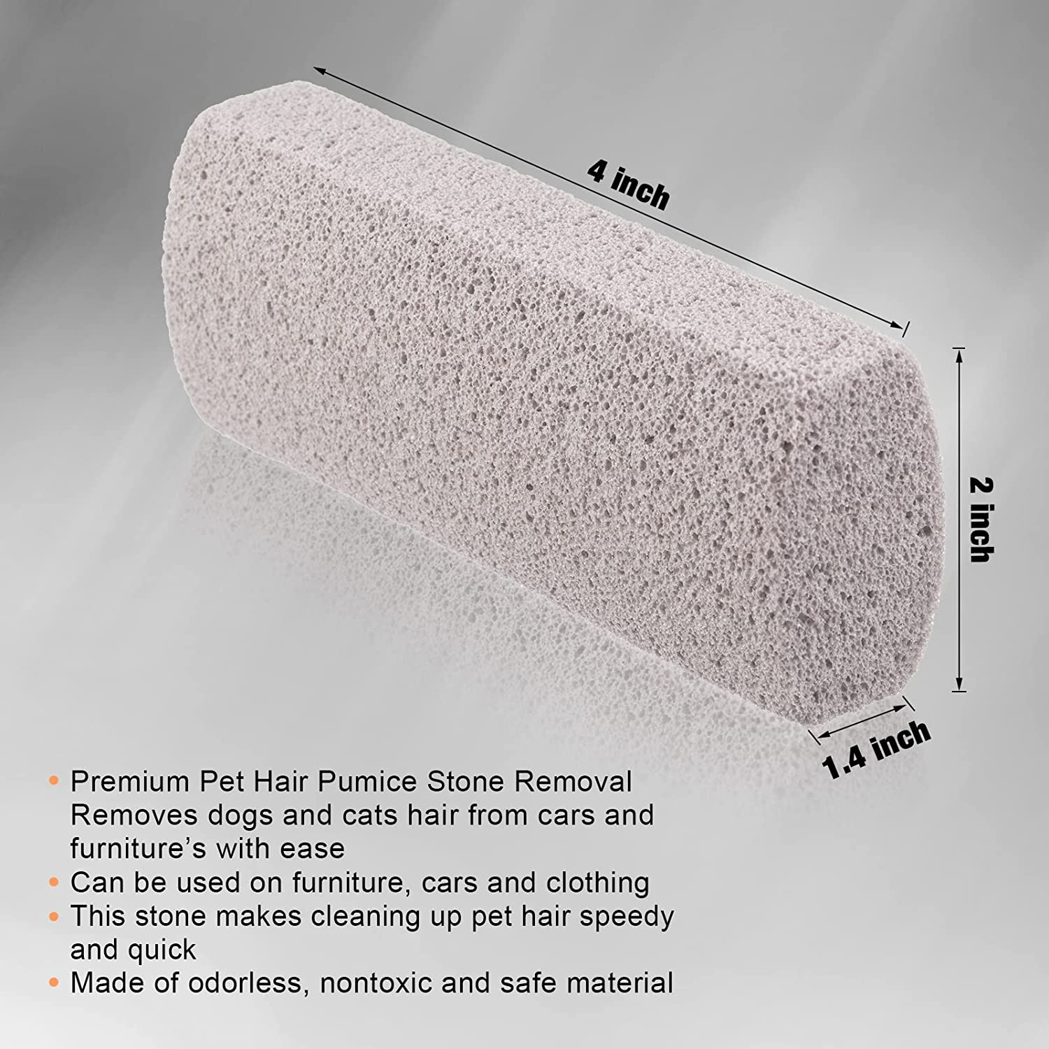 Xuniea 2 Pieces Pet Hair Remover for Cat Hair Removal Pumice Stone Tool Carpet Dog Fur Removal Tool for Car Couch Furniture Bedding Easy to Clean (4 Inches) image number 6