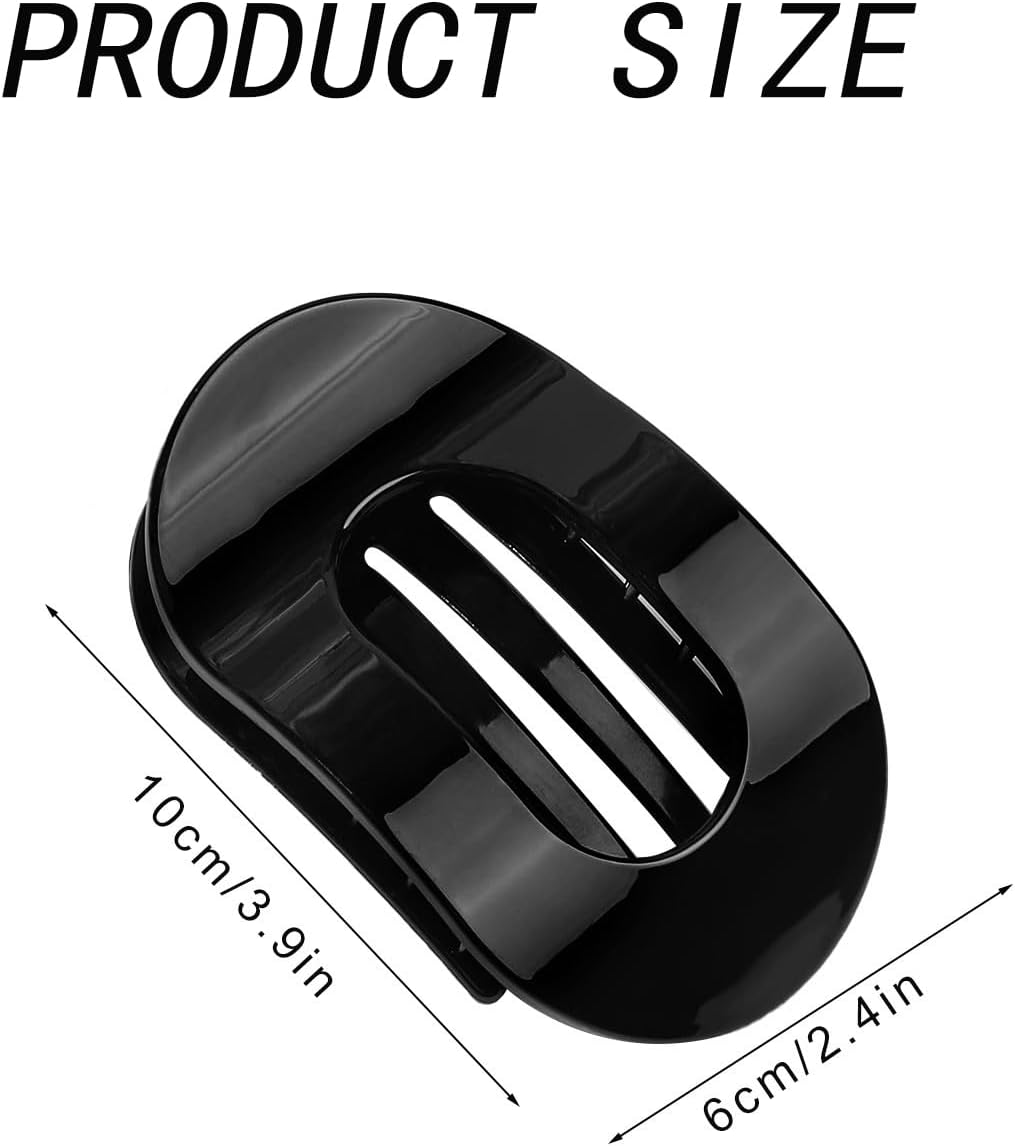 Tjhypenete 4Pcs Flat Hair Clips for Women, round Flat Hair Claw Clips, Strong Hold Lay down Hair Barrettes for Thick Thin Hair, French Duck Billed Hair Claw Clamps, Matte Large Alligator Hair Clips image number 2