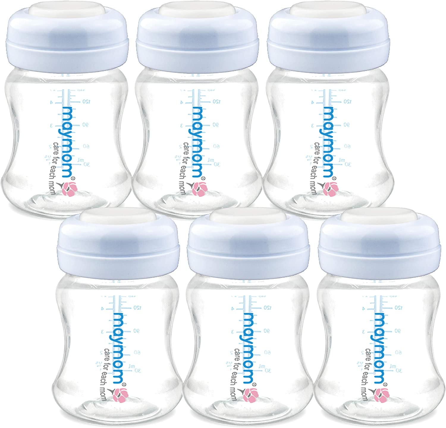 Maymom Wide-Mouth Milk Storage Collection Bottle with Sureseal Sealing Disk; Compatible with Spectra S1 S2 Bottles, 6 Pc (4.7Oz/140Ml, 6Pc) image number 5