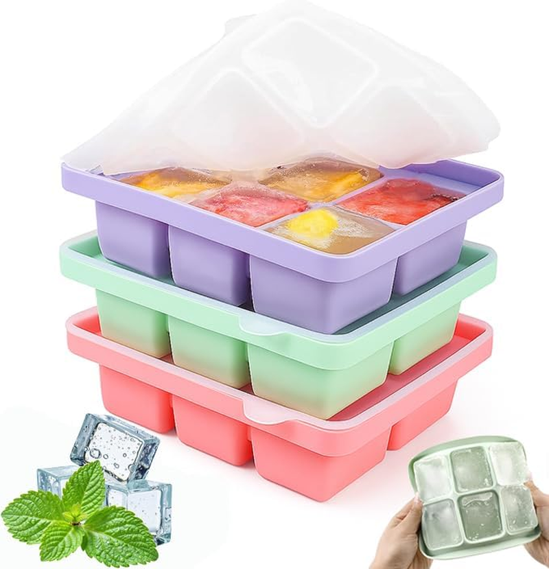 Lichely Ice Cube Tray with Lids, Easy-Release Silicone Ice Moulds, Bpa-Free Freezer Trays for Freezer, Drinks, Baby Food, Whiskey, Cocktails image number 2