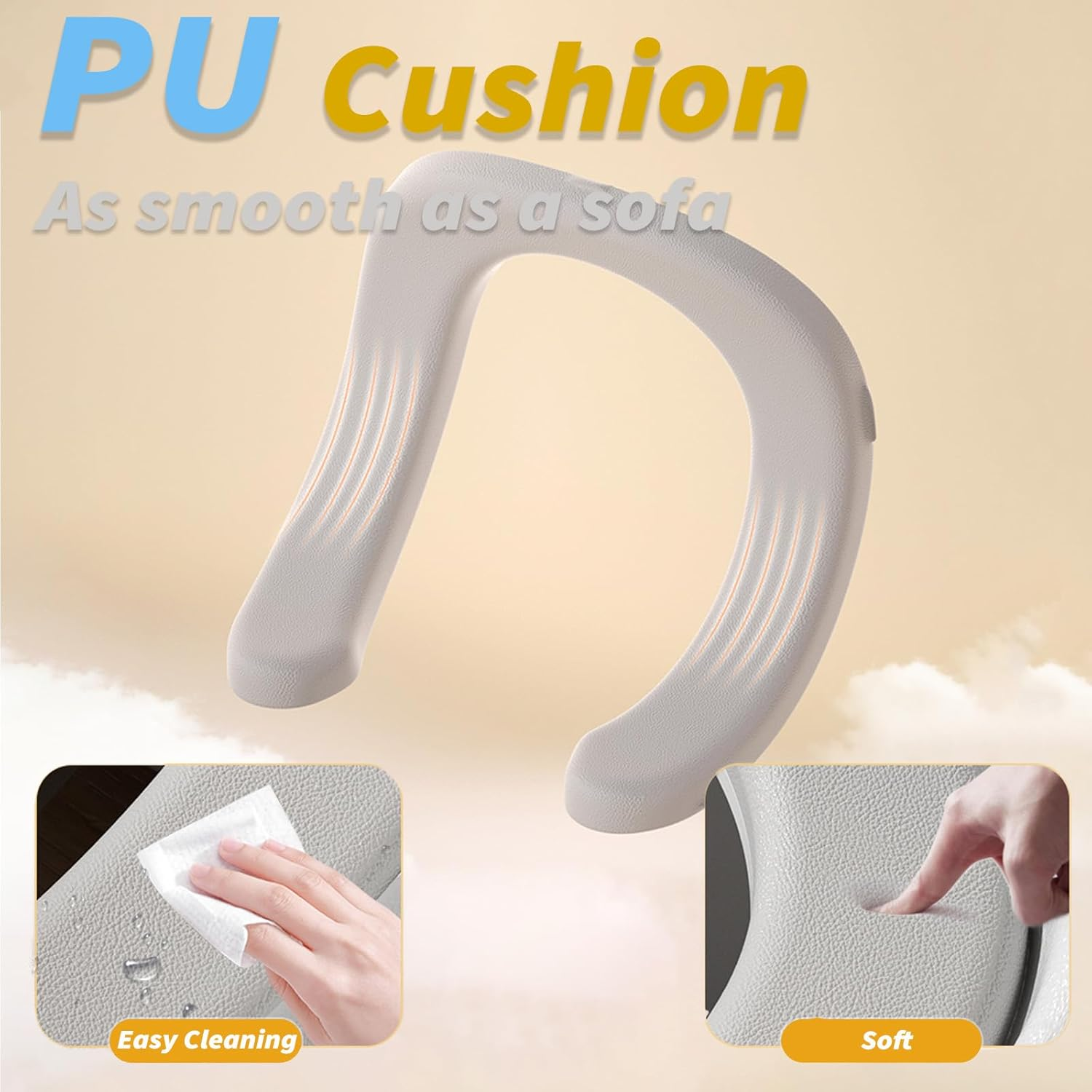 2-In-1 Potty Training Seat, Height-Adjustable Stability Training Potty Seat for Children - Step Folding Toilet Seat with Splash Guard, Anti-Slip Pad, Step Stool, Safety Handles, PU Cushion image number 5