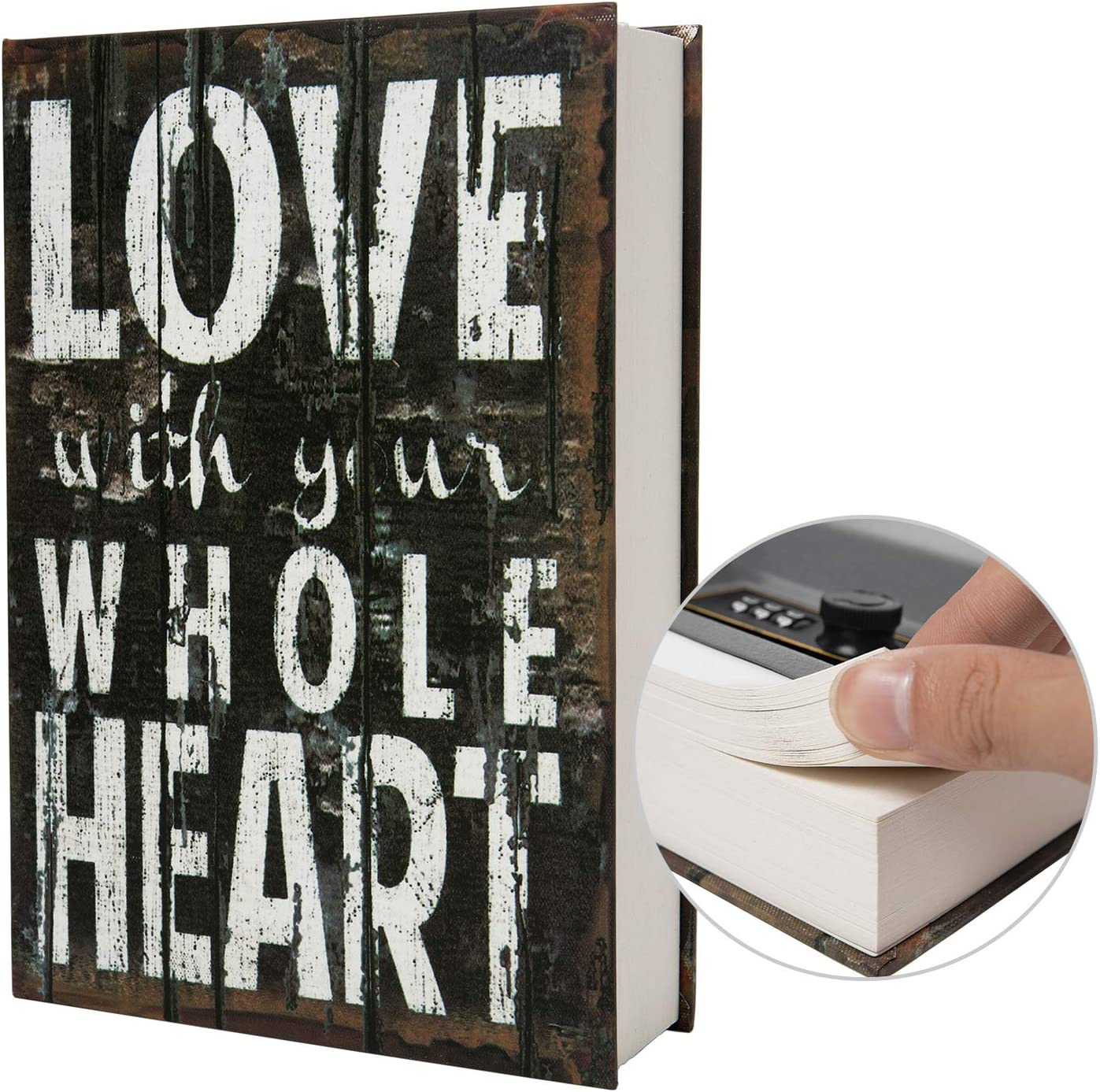 Real Paper Diversion Book Safe Storage Box, Dictionary Secret Safe with Code Lock/Key, Flip Book Hidden Safe (M Key, Black Dictionary) image number 5