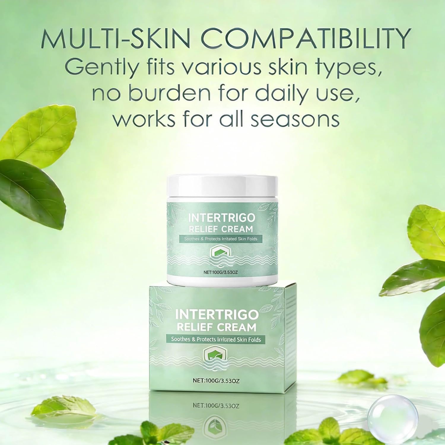 Skin Fold Barrier Cream for Moisture & Friction Protection, Fast-Drying Non-Greasy Formulation Supports Comfort in Friction-Prone Areas, Suitable for All Seasons (1 Pcs) - 3 Pcs image number 3