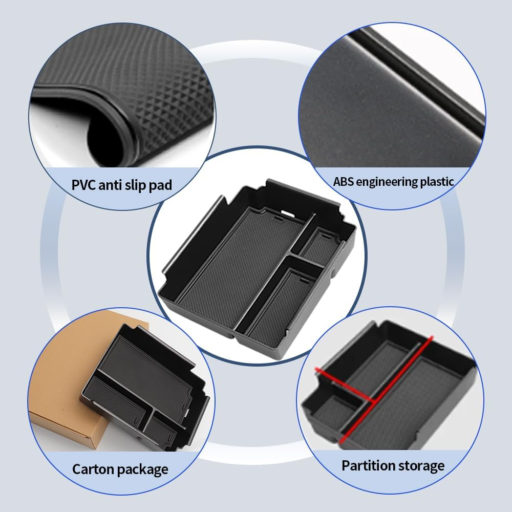 Compatible Center Console Storage Tray, Internal Armrest Storage Box and Plugin for 2024 BYD Pickup Shark 6 image number 1