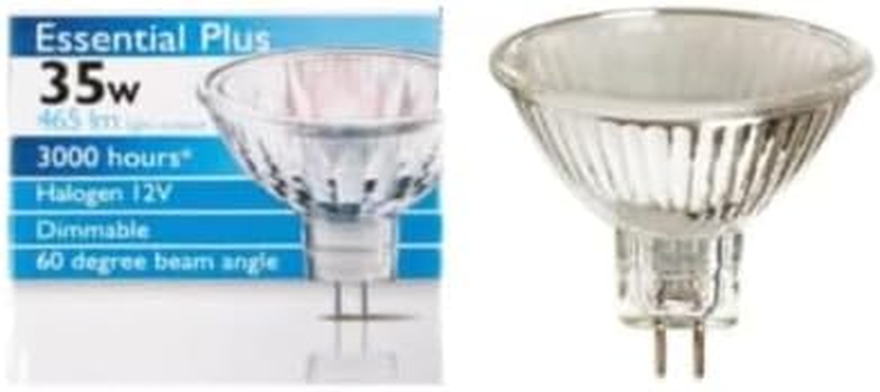 Phlllps 12V 35W MR16 Gu5.3 Halogen Light Lamp Globes Bulbs Wide Beam 60D -13112M