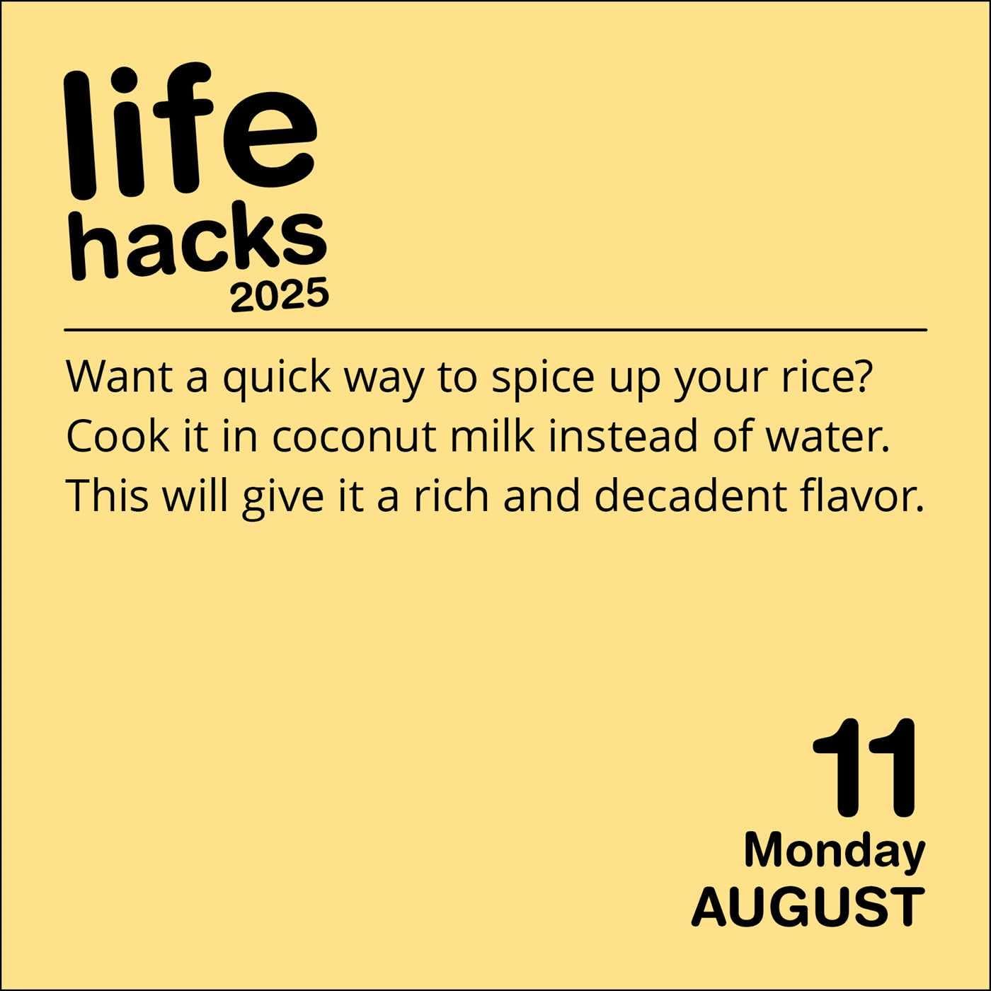 Life Hacks 2025 Day-To-Day Calendar image number 3
