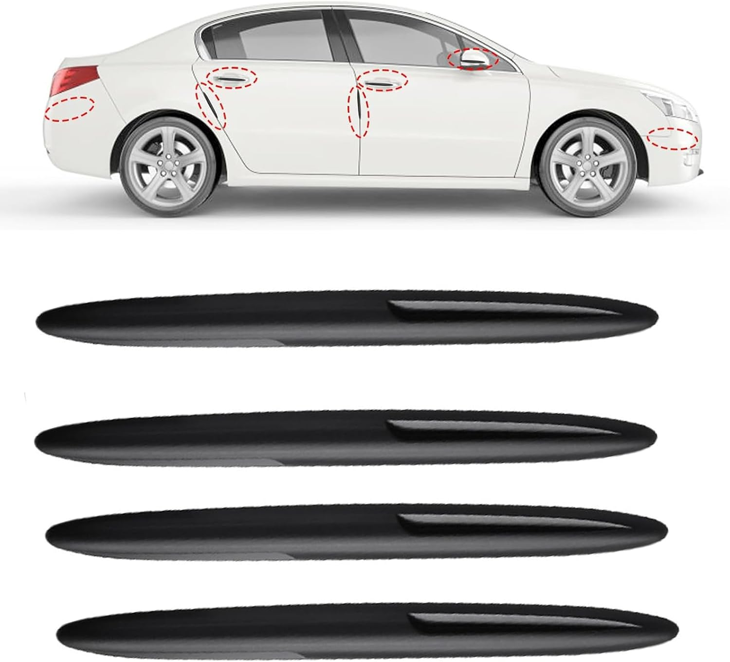 4Pcs Black Car Door Edge Guards - Anti-Collision Strips, Soft PVC Cushioning Impact Car Bumper Guard Protector, Crash Scratch Guard for Car, Truck Door Edge Protection