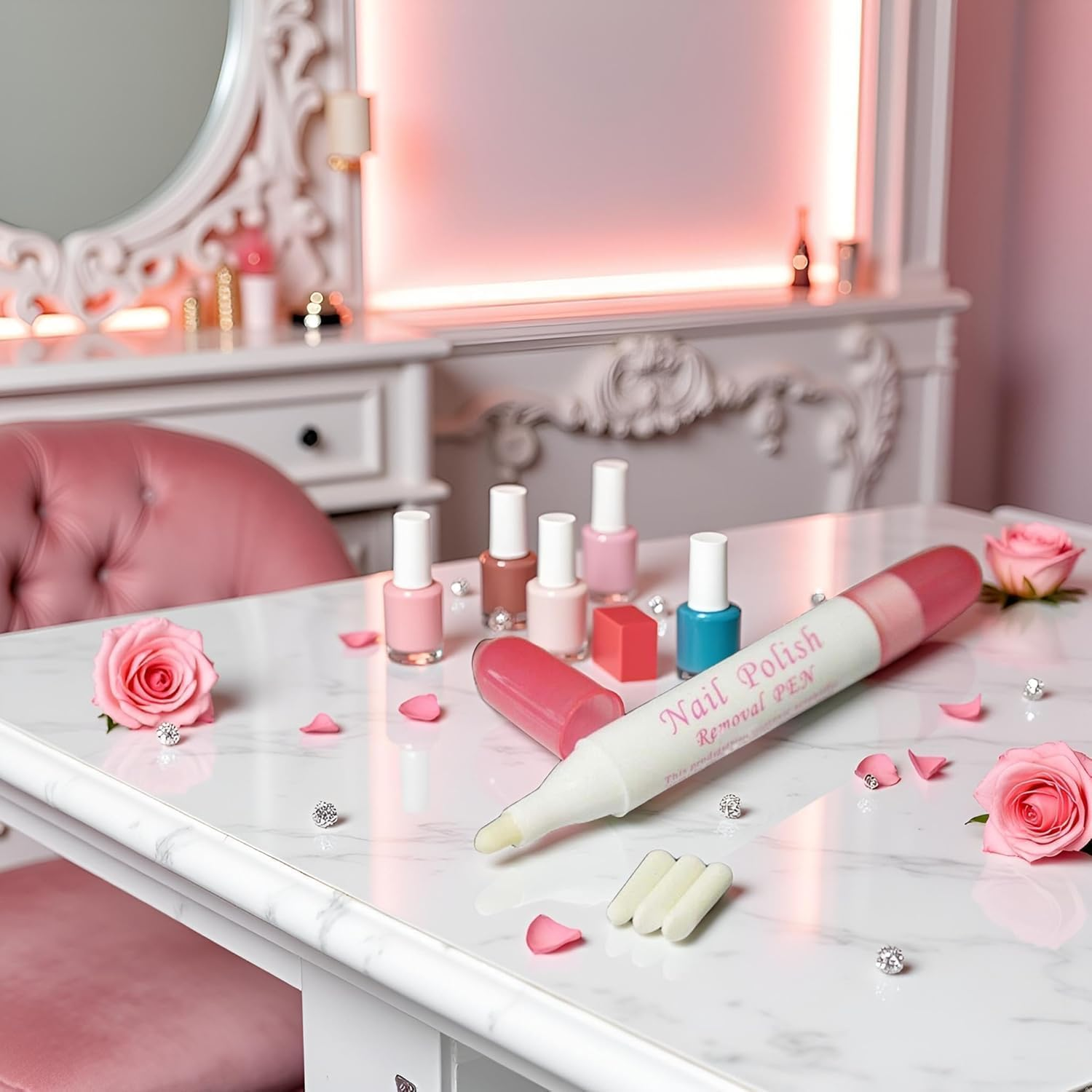 Nail Polish Corrector Pen with 3 Replaceable Tips - Manicure Tool for Quick Nail Art Mistakes Cleanup image number 4