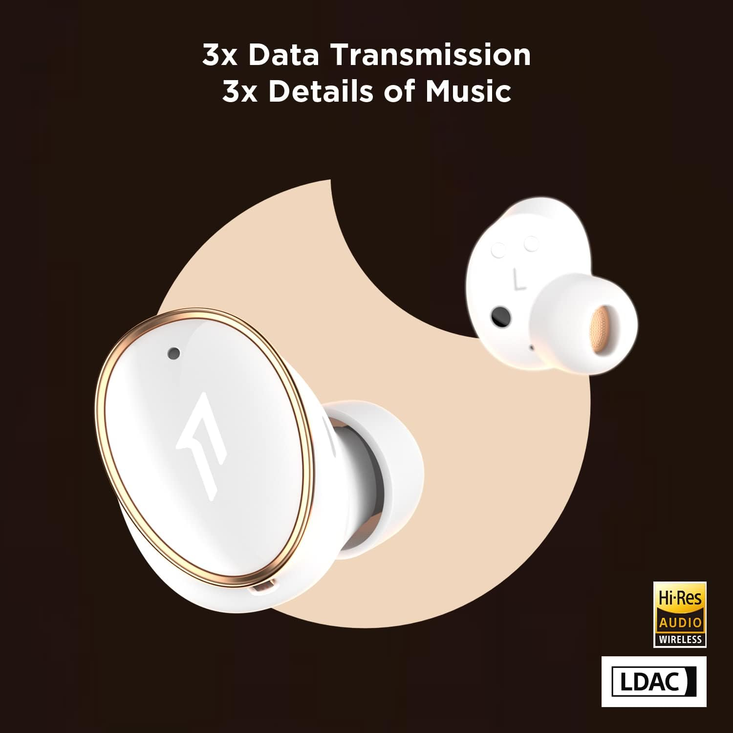 1MORE EVO Noise Cancelling Earbuds, Bluetooth 5.2, Audiophile Headphones with Dual Drivers, Adaptive ANC, Hifi Sound, LDAC, Hi-Res Audio Wireless, 6 Mics for Calls, 28H, Wireless Charging, White image number 2