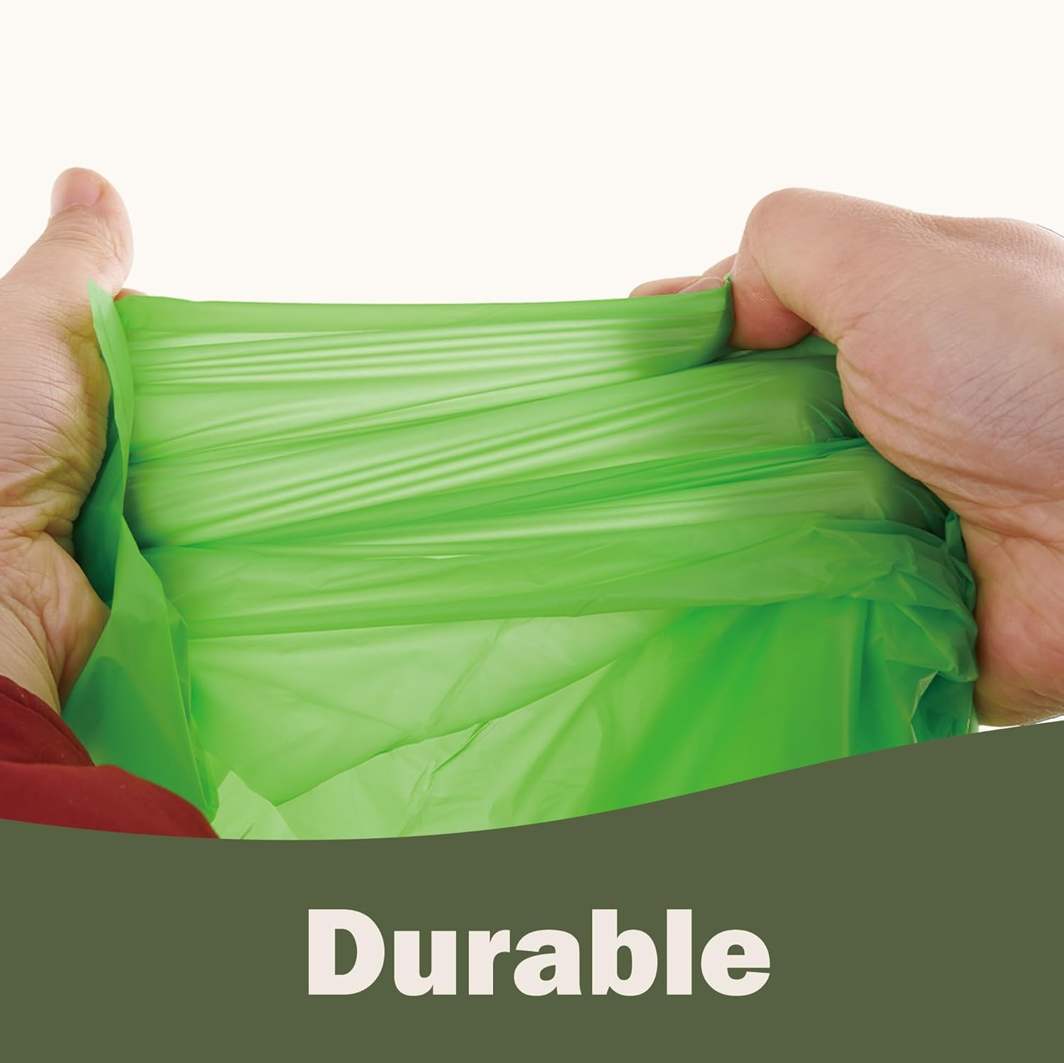 Compostable Bin Liners 20 Liter with Drawstring Tear off Extra Thick Biodegradable Bin Bags with Tie Handle BPI ASTM D6400 Europe OK Compost Home Certified 60 Counts Green (5 Gallon with Tie) image number 3