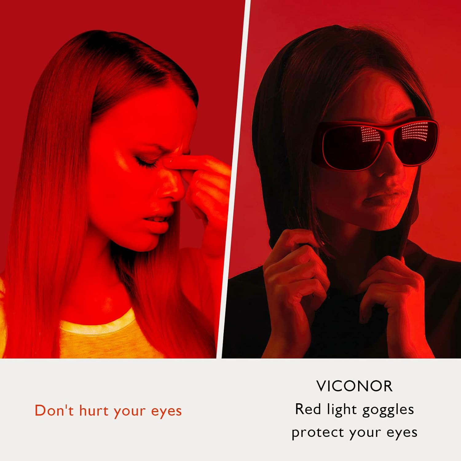 Viconor Laser Safety Glasses, Eye Protection for Red Light Therapy 200-1000Nm Wavelength, Tanning Goggles Effective Filtering IPL, UV, LED Rays for Tanning Bed, Laser Hair Remova image number 2