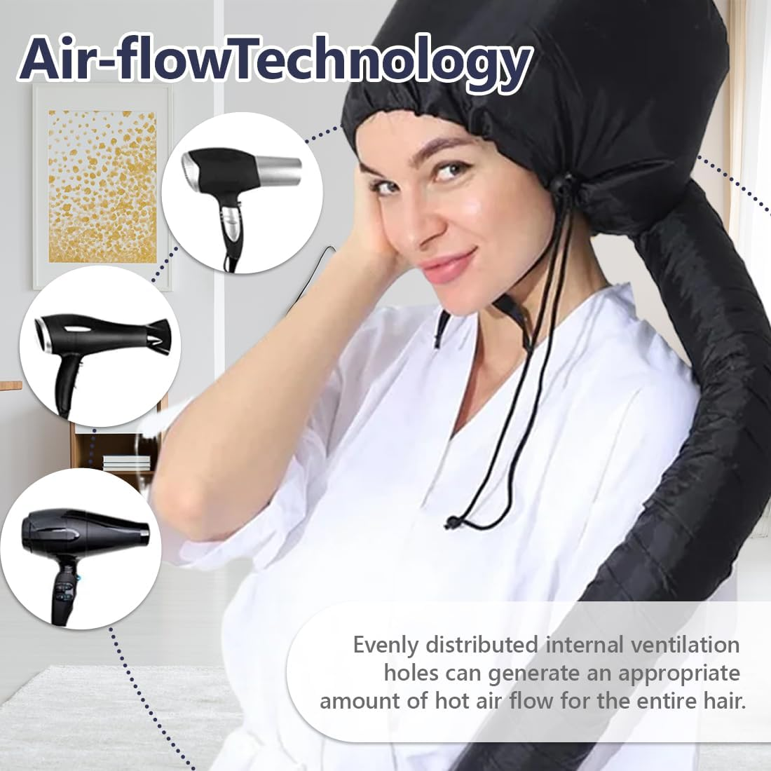 Drying Caps for Hair, Drying Hood, Attachment for Hair Dryer, Helmet Drying Cap for Hair, Diffuser Cap for Curls, Thermal Cap for Deep Care, Dry Styling, Curly Hair