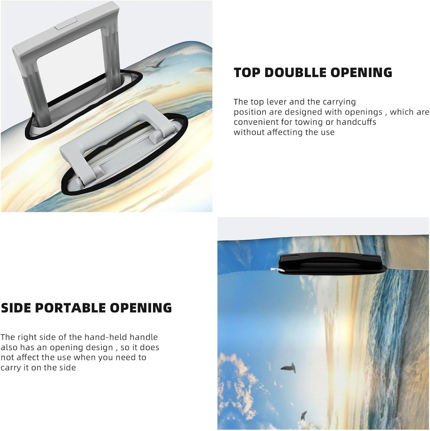 Ocean Sunset Luggage Cover Washable Suitcase Protector Anti-Scratch Suitcase Cover Fits 18-32 Inch Luggage