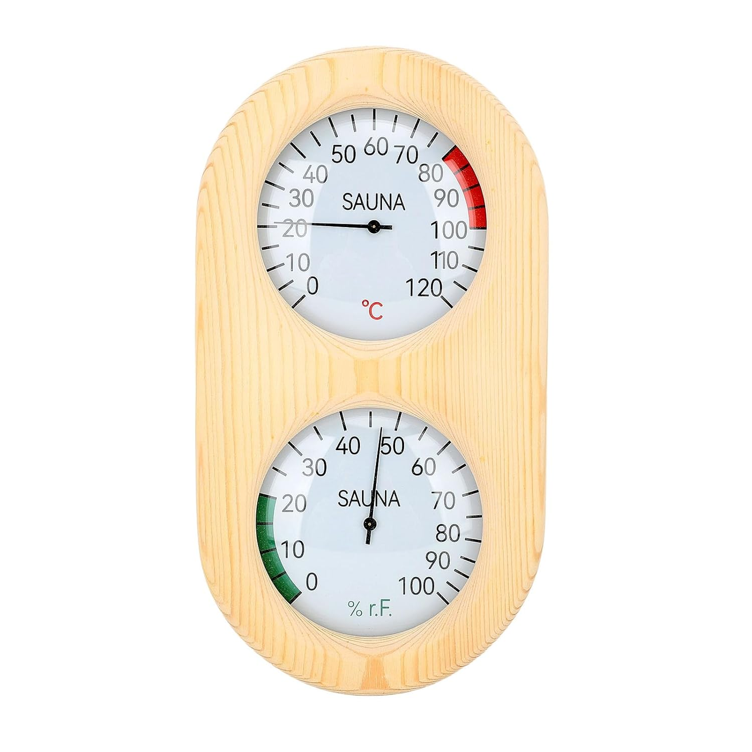 Yosoo Sauna Room Thermometer Hygrometer Wooden 2 in 1 0‑120℃ 0‑100% Wall Mounted for Steam Room Bathroom Temperature and Humidity Display for Growth of Babies image number 5