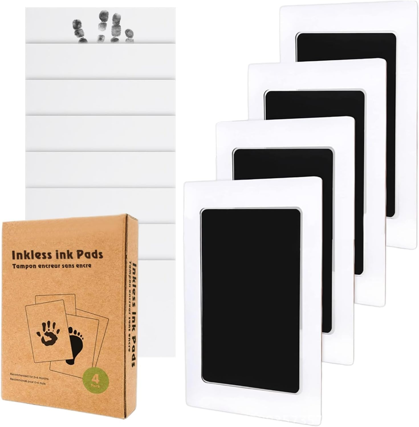 Baby Stamp Pad for Feet | Cat and Dog Paw Print Kit 4-Pack,Clean Touch Pet Foot Printing Set, Home Table Ornament for Showers image number 6