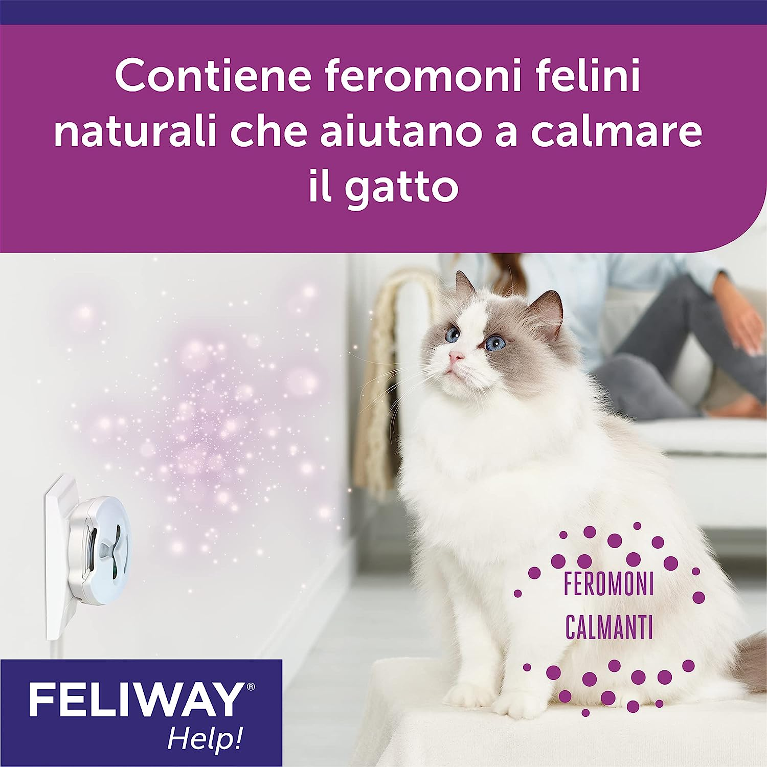 FELIWAY&reg; Help! Diffuser + Refill 7 Days &ndash; Helps Your Cat to Face Momentary Stress Situations &ndash; Calming and Stress Relief Feline Pheromones for Cats image number 1