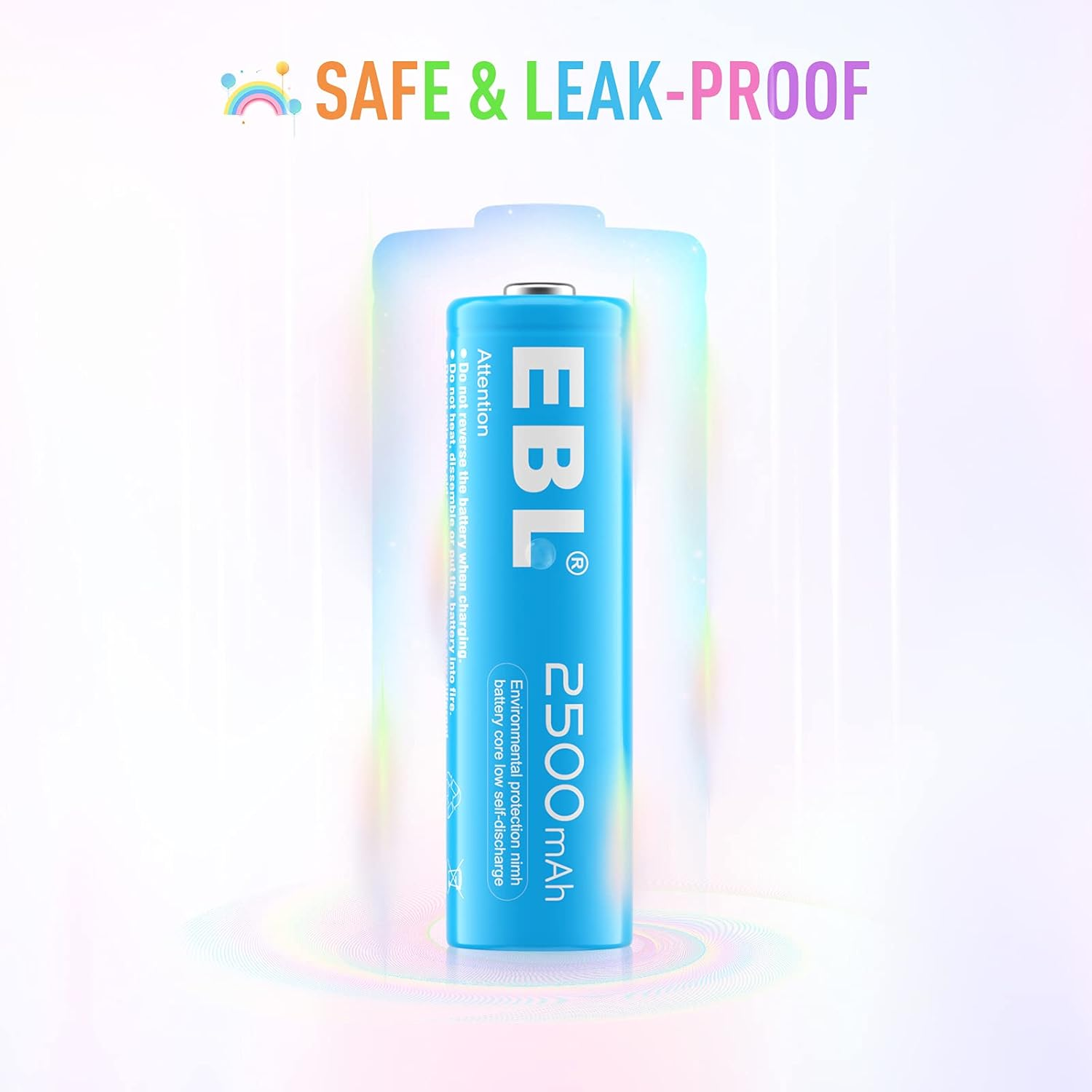 EBL Rechargeable AA Batteries 2500Mah 1.2V Ni-Mh Double AA Battery 10 Pack image number 6