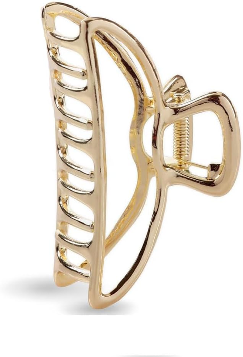 Gold Metal Claw Clips - Large Hair Clips for Thick & Thin Hair, Metal Hair Claws for Women & Girls, Stylish Gold Hair Accessories image number 6