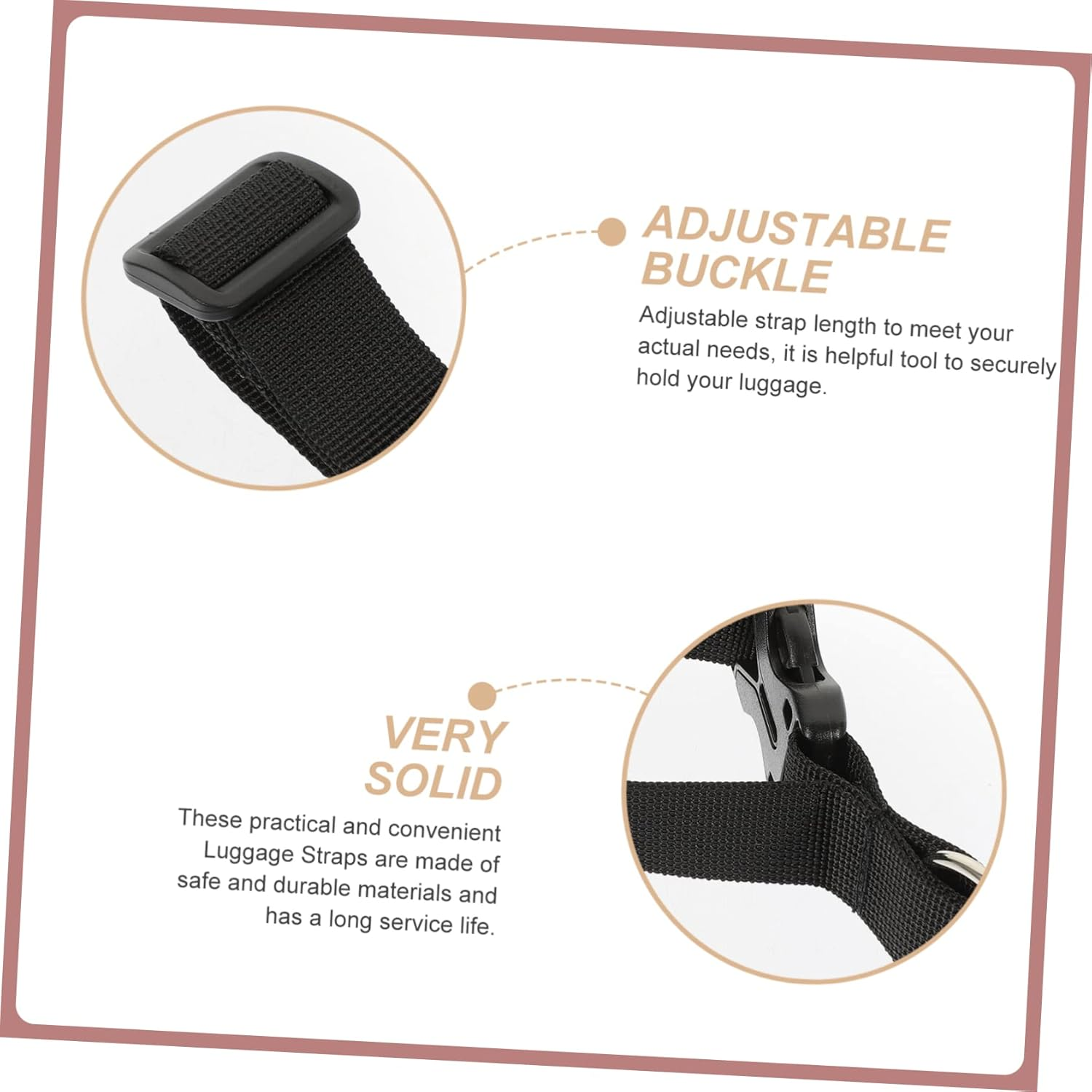 CORHAD 2Pcs Luggage Straps Buckle Adjustable Luggage Belts for Travel Suitcase Straps Convenient Travel Accessories for Outdoor Hiking Gear image number 1