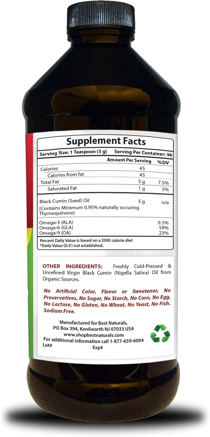 Best Naturals Black Seed Oil 16 OZ image number 1