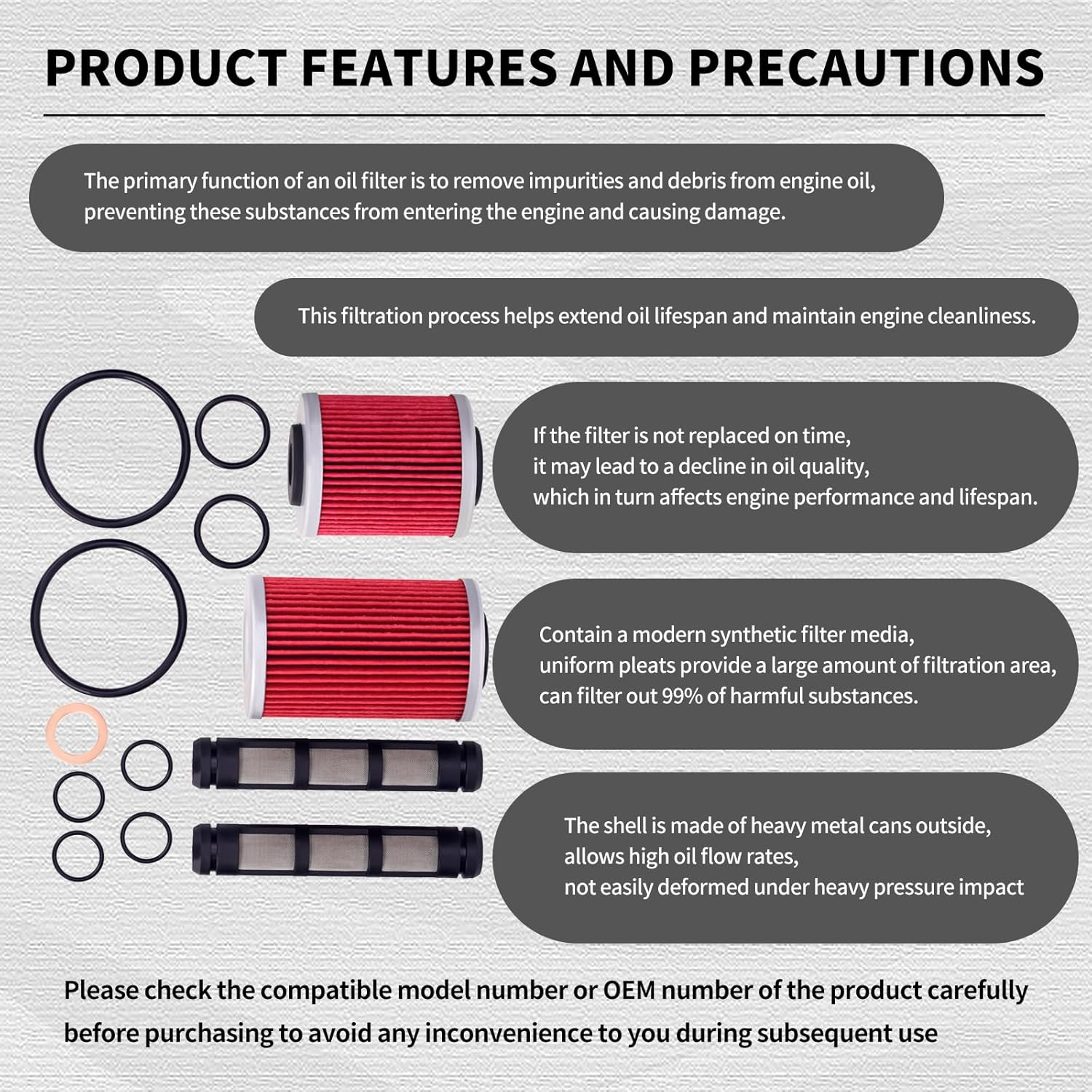 AHL Oil Filter Service Repair Kit 75038046110 Compatible with 690 /R/Enduro/R/Smc/R/ 701 Enduro/Supermoto/Svartpilen/Vitpilen 2016-2023 image number 1