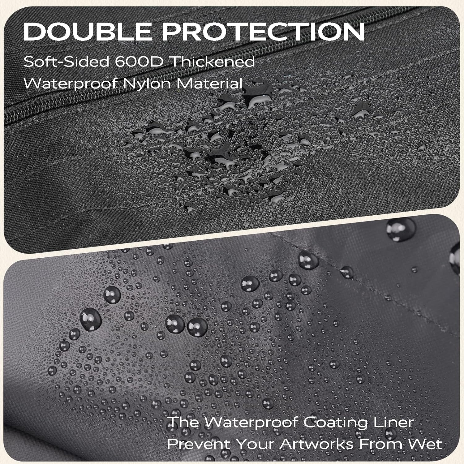 Jusart Art Portfolio Bag, 18X24 Light Weight Portfolio Folder Case with Adjustable Shoulder Strap, Leather Corners, Waterproof Carrying Storage Case for Artwork, Poster, Sketching, Drawing image number 4