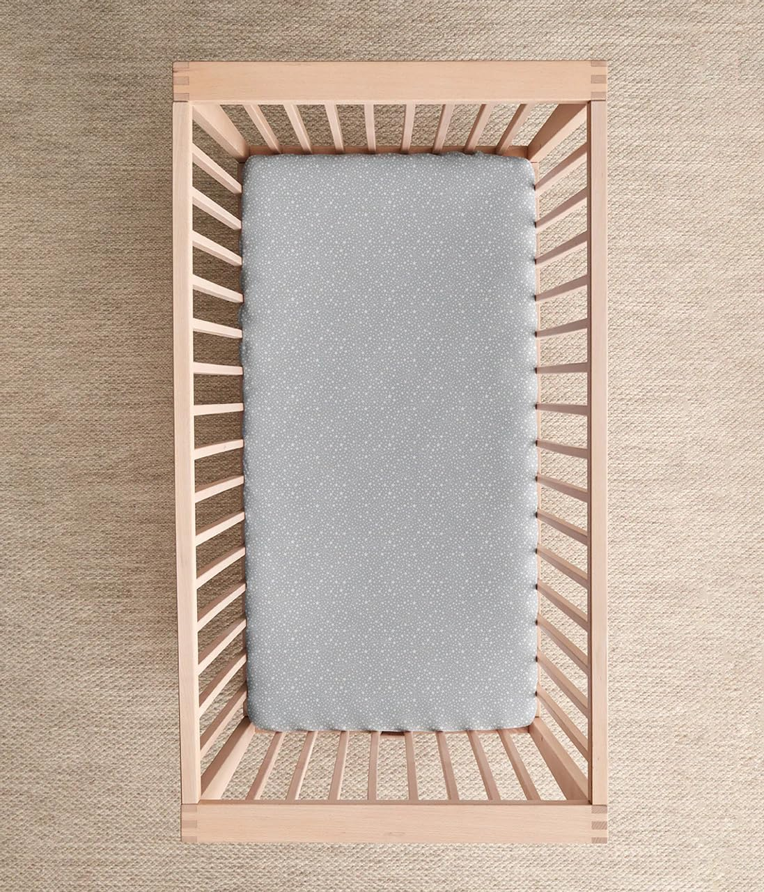 Love to Dream Fitted Crib Sheet Twin Pack | 100% Cotton, Soft Jersey Fabric for Baby&rsquo;S Comfort, Oval Mattress Fit, Breathable & Snug Cot Sheet | Reusable Storage Bag Included, Stardust Grey