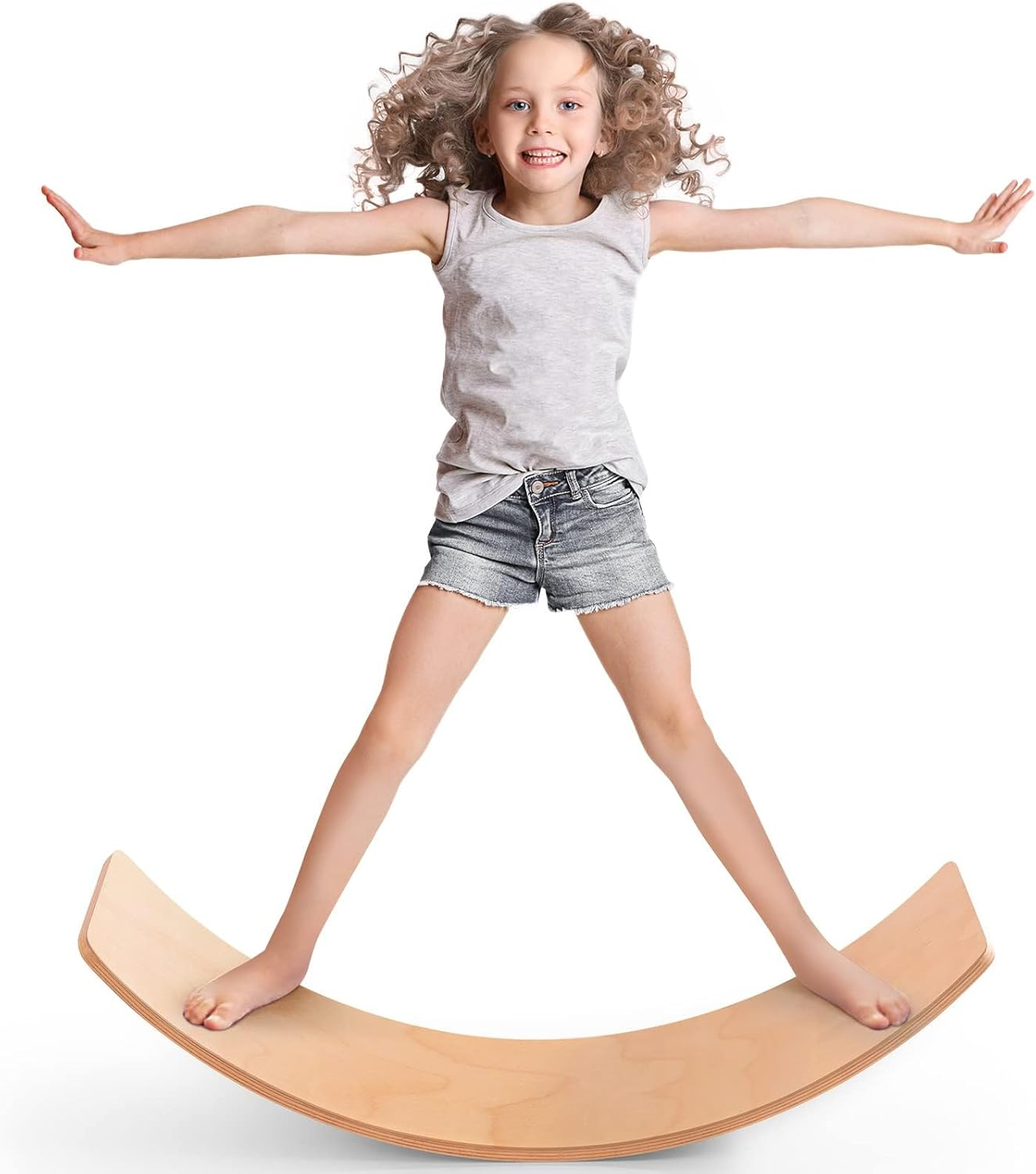 Wood Balance Board Kids, [90Cm] Wobble Board for Kids Toddlers, Open Ended Montessori Waldorf Learning Toy, Gifts for 3 4 5 6 7 8 Year Old Boys Girls Kids Birthday & Christmas Stocking Stuffers image number 3