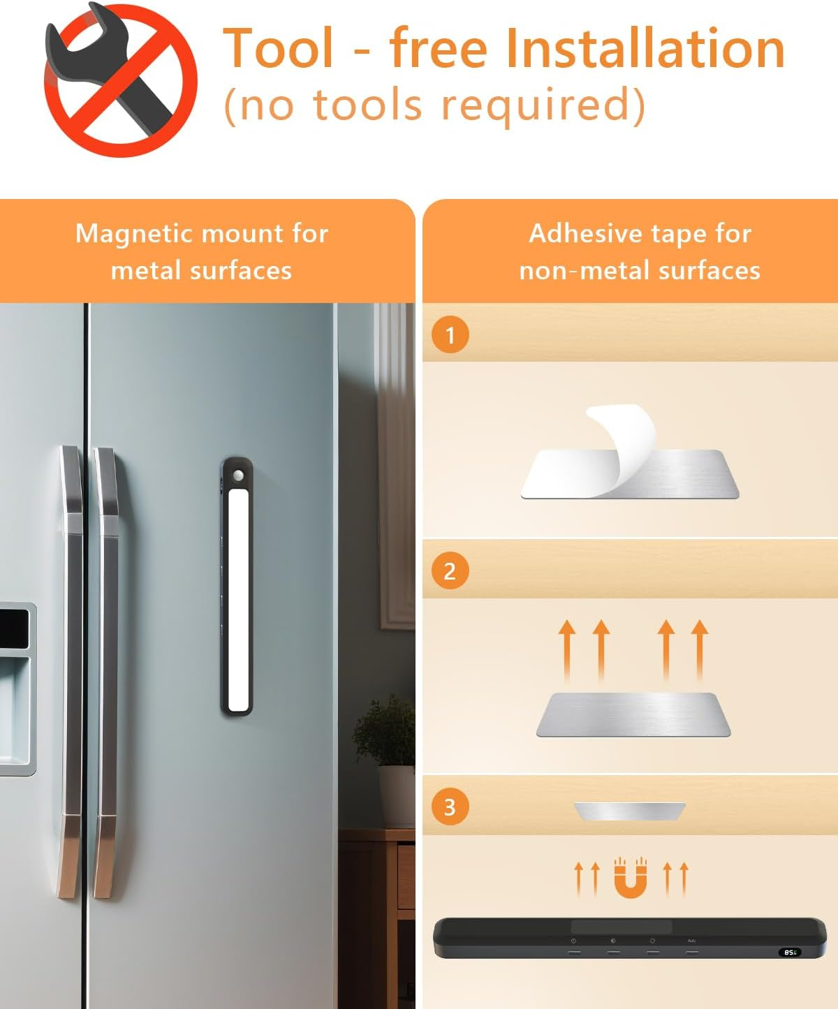 WILLED Motion Sensor Light Indoor with Remote Control,64 LED under Cabinet Lighting,Battery Operated Closet Lights,3 Colors Temps Rechargeable Light Bar for Kitchen,Wardrobe,Pantry,Stair,Black(4 Pack) image number 1