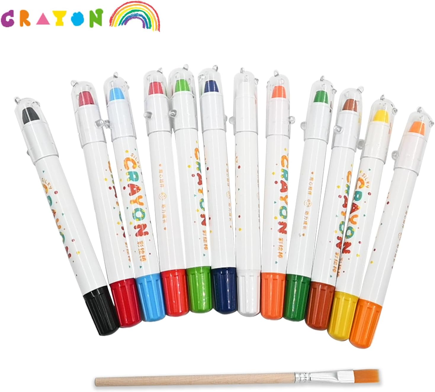 Toddlers Crayon, Smooth and Twistable Crayon -12 Large Washable Colors Suitable for Kids Ages 1-3, 4-8 Portable Art Supplies image number 5