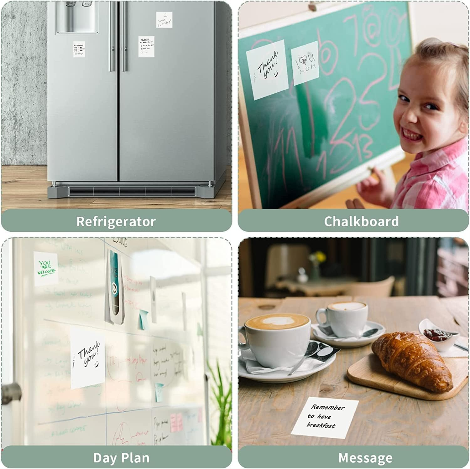 150 Sheets Clear Sticky Note Pads, 3 Sizes Transparent Sticky Notes Pads Set Waterproof Self-Adhesive Translucent Memo Tabs, Books Annotating Message Reminder for School, Office image number 4