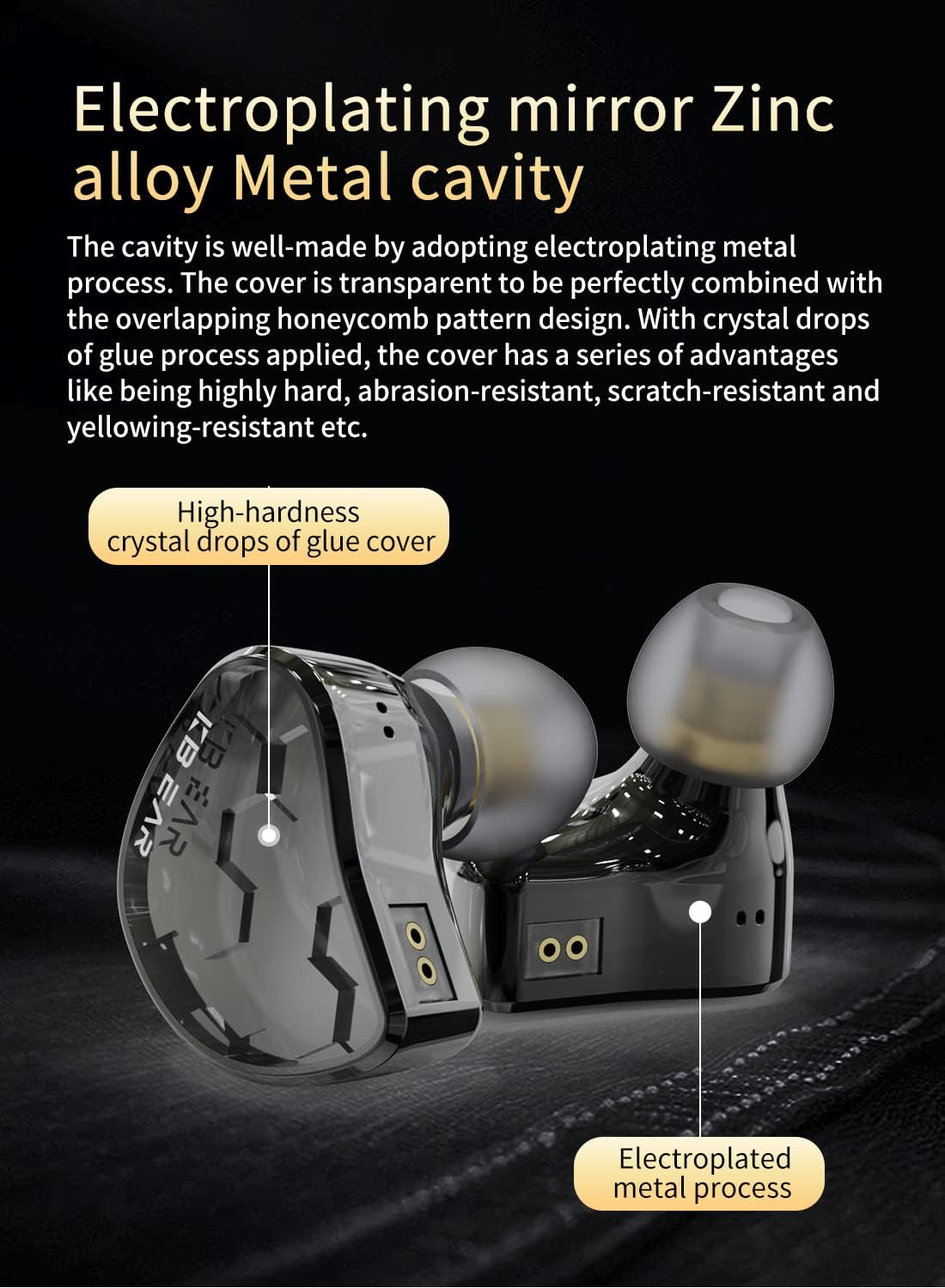 EZ EAR KBEAR Xuanwu In-Ear Headphones Hifi Stereo Dynamic Driver Ear Monitor IEM with Microphone Removable Silver Plated Cable for Pop, Folk, Jazz, ACG (Silver, Microphone) image number 2