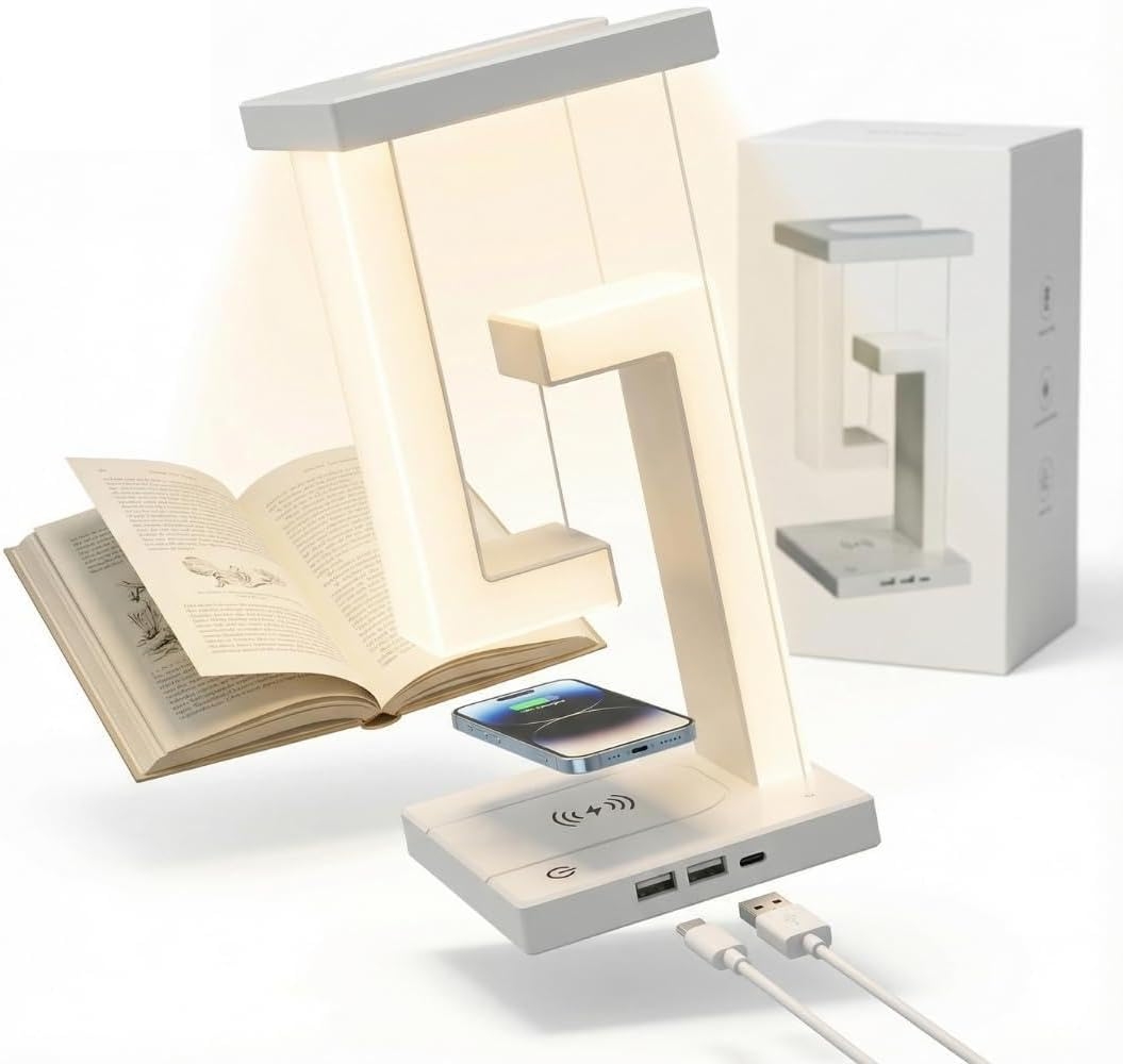 Ivyo Bedside Lamp LED Dimmable - USB & Wireless Charging - Desk Lamp & Night Light Children - LED Table Lamp Modern for Decoration Living Room - Reading Lamp Touch Function I Lamp Room Decorative image number 6