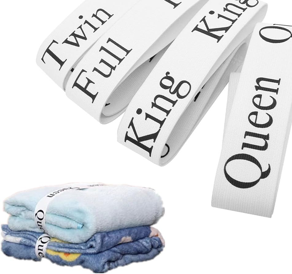 Cuicanfla 12 Pieces Bed Sheet Organizer Bands, Closet Organization Sheet Straps, Sheet Keepers and Storage Labels for Linen Closet, Elastic Bedding Straps for Folding Bedsheets, Sheet Sets, Duvets image number 3