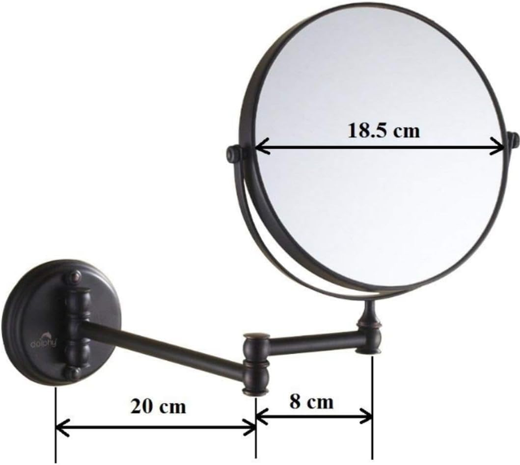 Dolphy 5X Dual Side Wall Mounted Magnifying Mirror &ndash; 8-Inch, Black image number 1