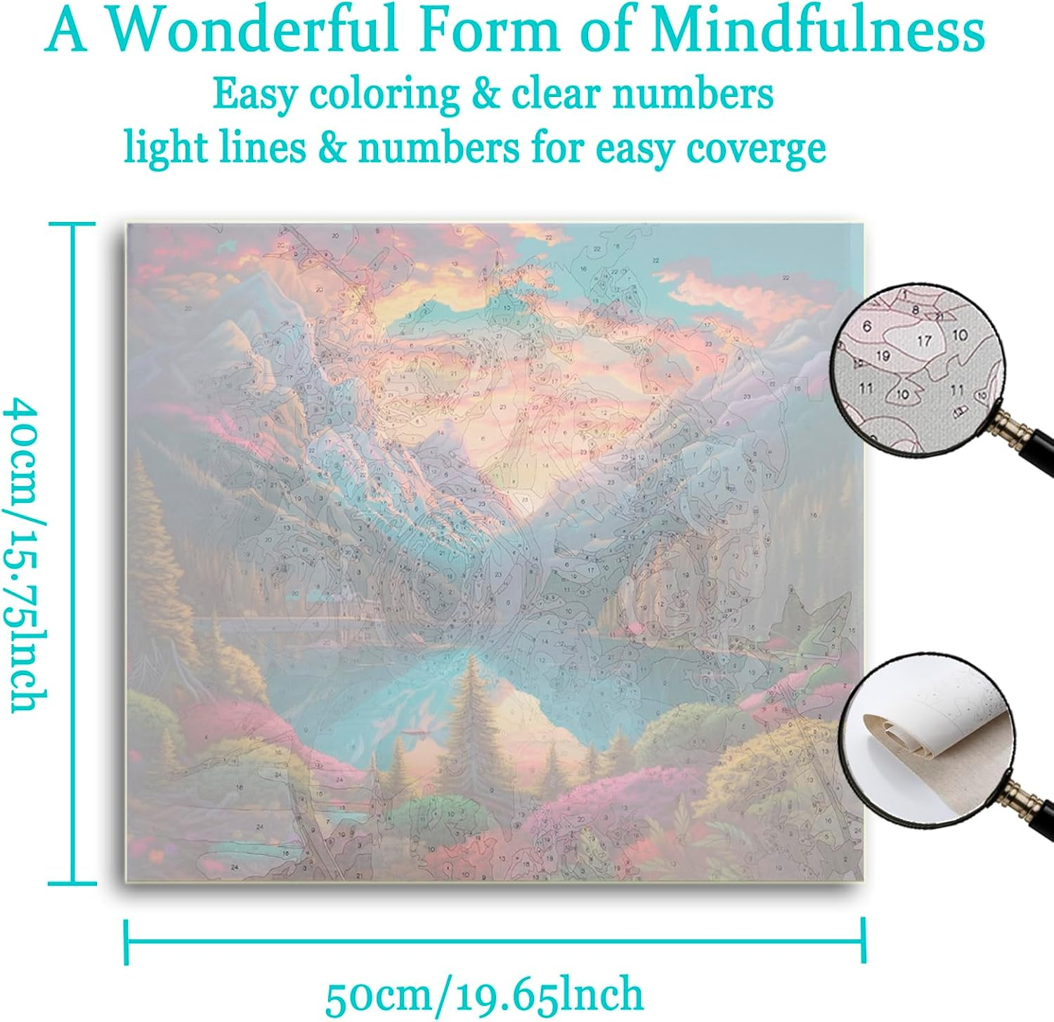 HONGYA ART DIY Paint by Numbers－Diy Adult Paint by Numbers Kits for Adults,Adult Painting Kits on Canvas Landscape for Living Room, Bedroom, Office 20X16 Inches(Ld-1) image number 1