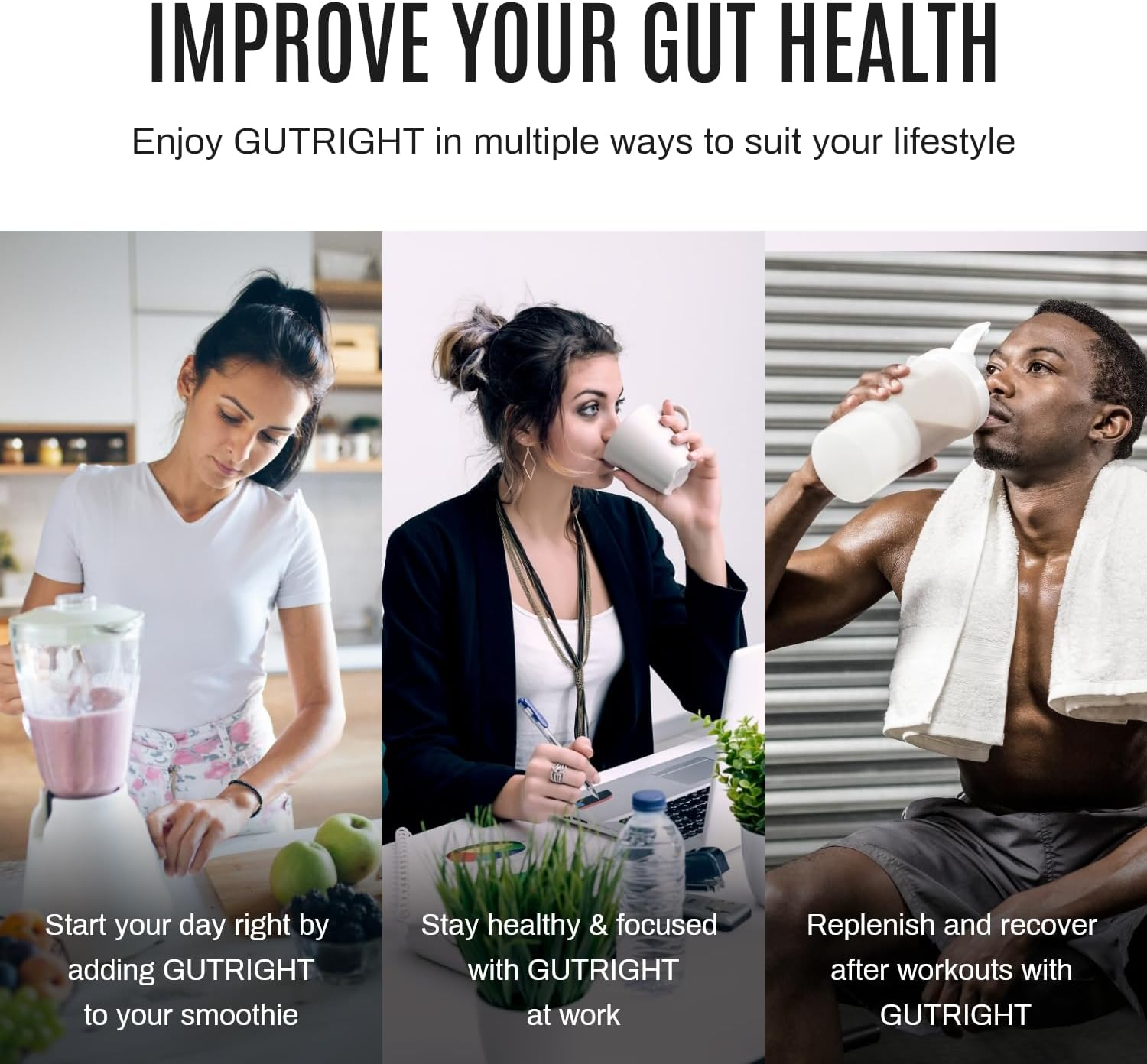 ATP Science Gutright&reg; Gut Daily Health Supplement, Modbiotic and Polyphenol Compounds for Better Gut Health, Digestion & Digestive Support, Plant-Based, Non-Gmo, Fibre, Flavour: Rich Chocolate, 150G image number 3
