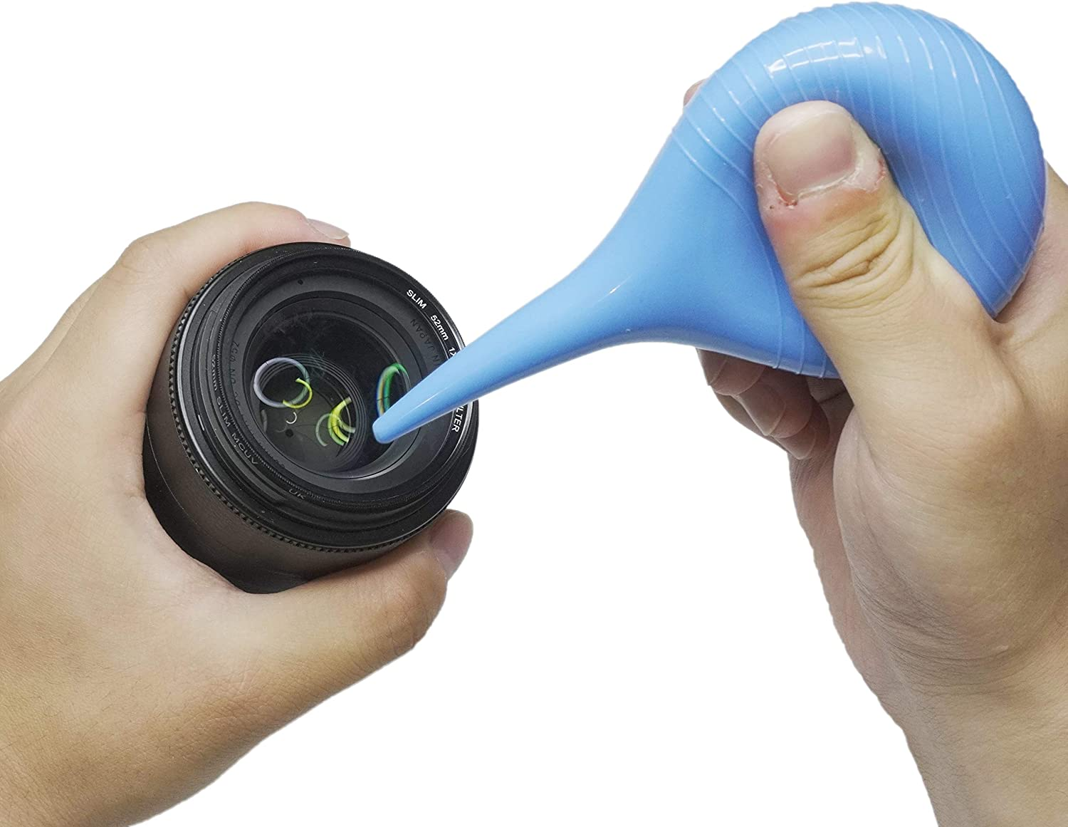 (90Ml) Rubber Suction Ear Syringe, Hand Bulb Syringe Ear Washing Squeeze Bulb- Blue Smooth image number 2