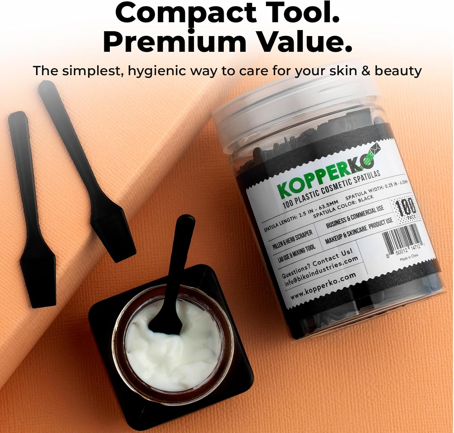 500 Pack 2.5 Inch Cosmetic Spatulas - Small Plastic Spatula for Cosmetics, Makeup, Creams, Crafts - Multipurpose Mini Applicators for Mixing Creams, Make-Up, Paste and Scraping Jars &ndash; Black image number 7