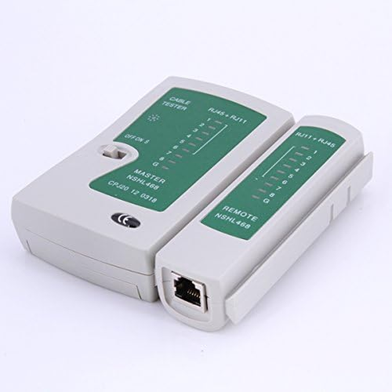 RJ45 RJ11 Cat5 Cat6 LAN Cable Tester Handheld Network Cable Tester Wire Telephone Line Tool for LAN RJ45 Cat7 Utp/Shielded Cable and RJ11 RJ12 (Deep Green)