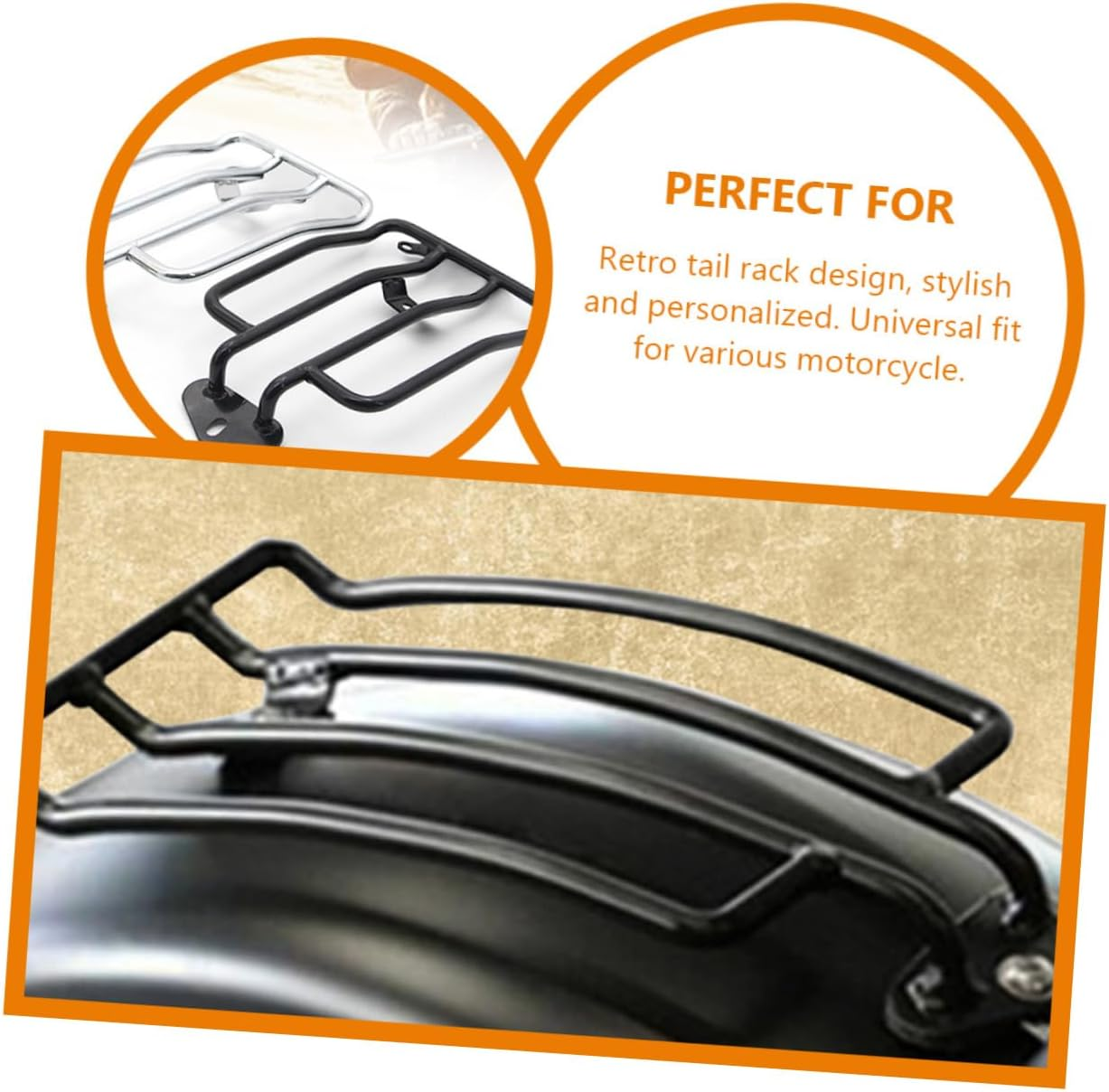 Ibasenice Universal Black Metal Motorcycle Luggage Rack Rear Seat Rear Luggage Bracket Quick Release Motorcycle Accessories for Men Mount image number 1