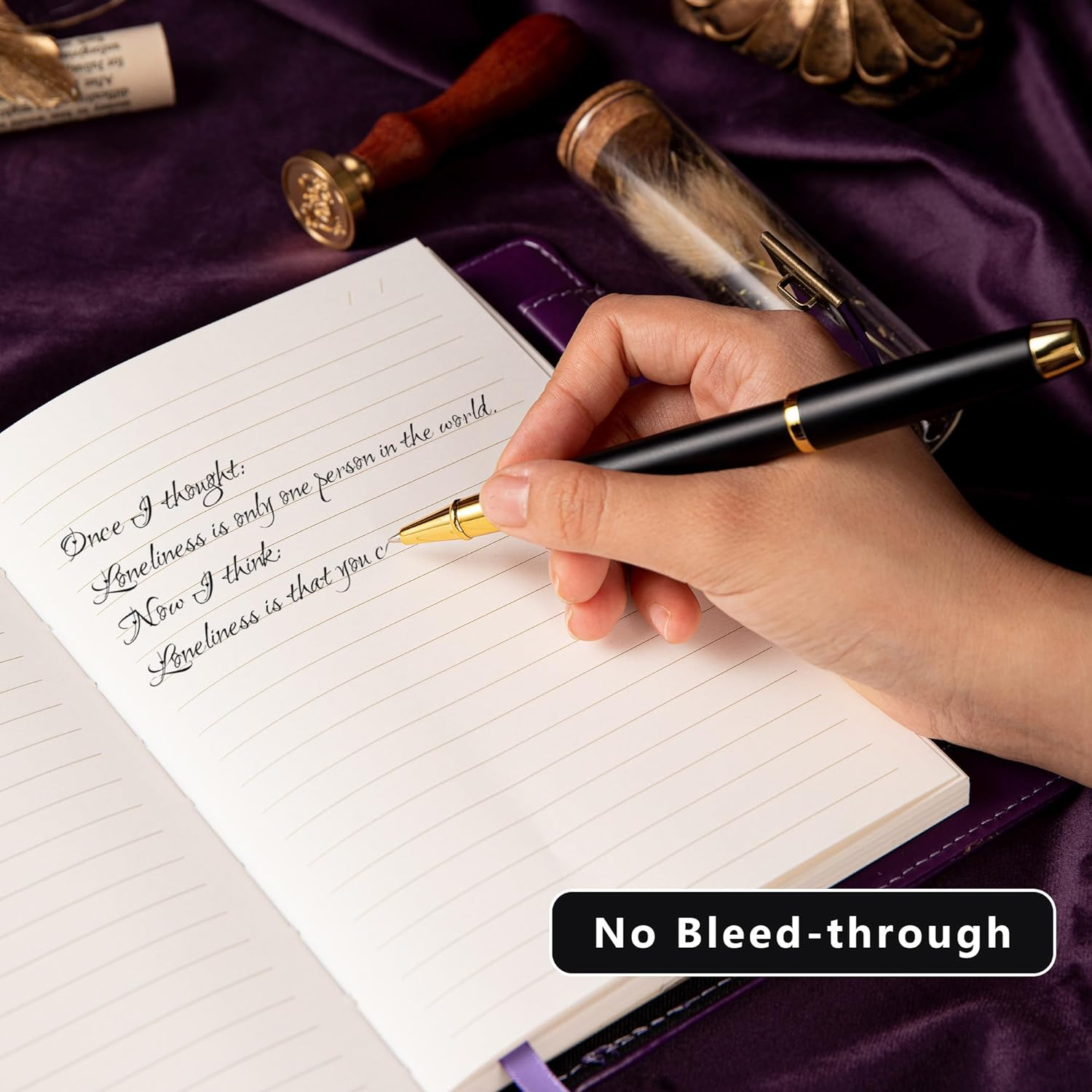 Constellation Leather Journal with Lock, Zodiac Moon Sun Diary for Writing, B6 Notebook with Lined Paper for Women & Men (Black) image number 2