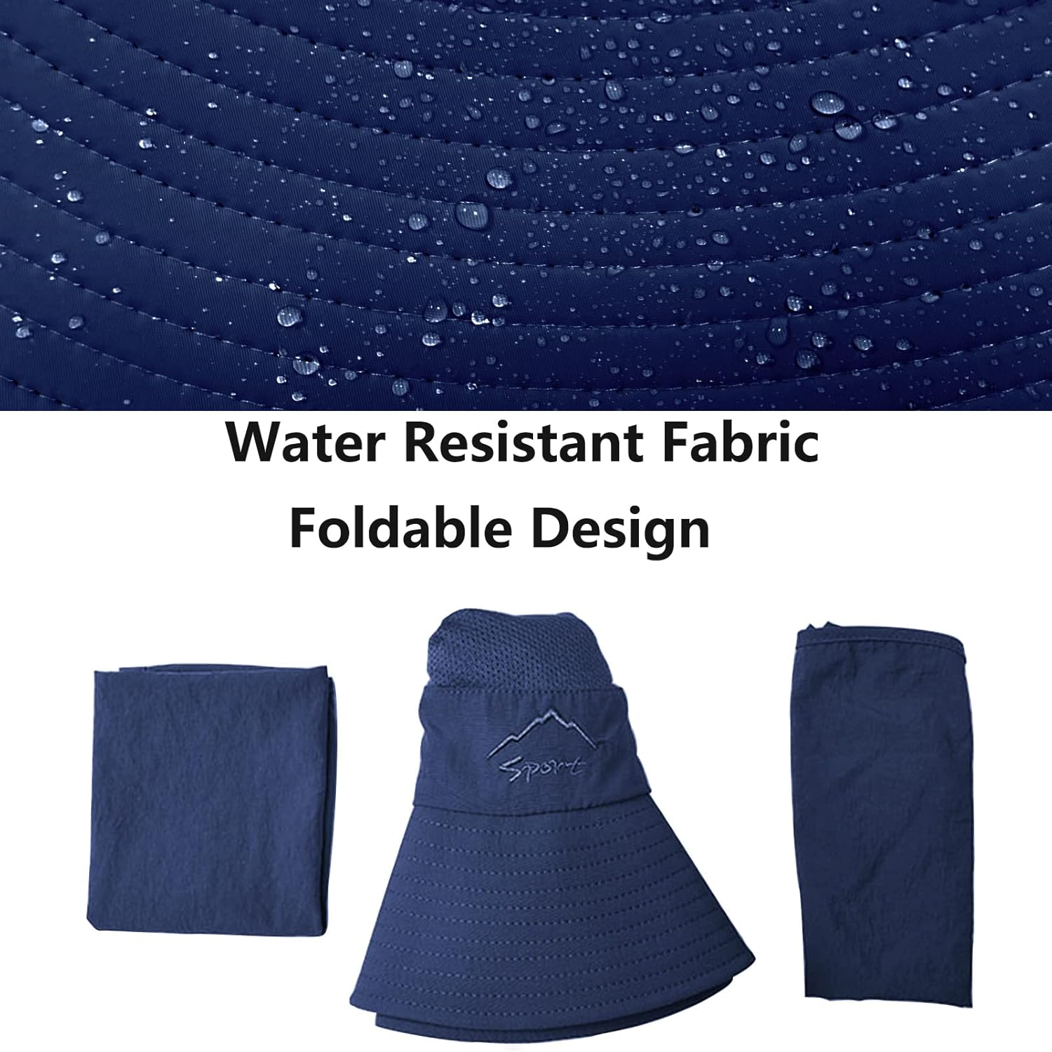 UPF 50+ Sun Fishing Hat for Men Women Wide Brim Hat with Detachable Face Cover & Neck Flap